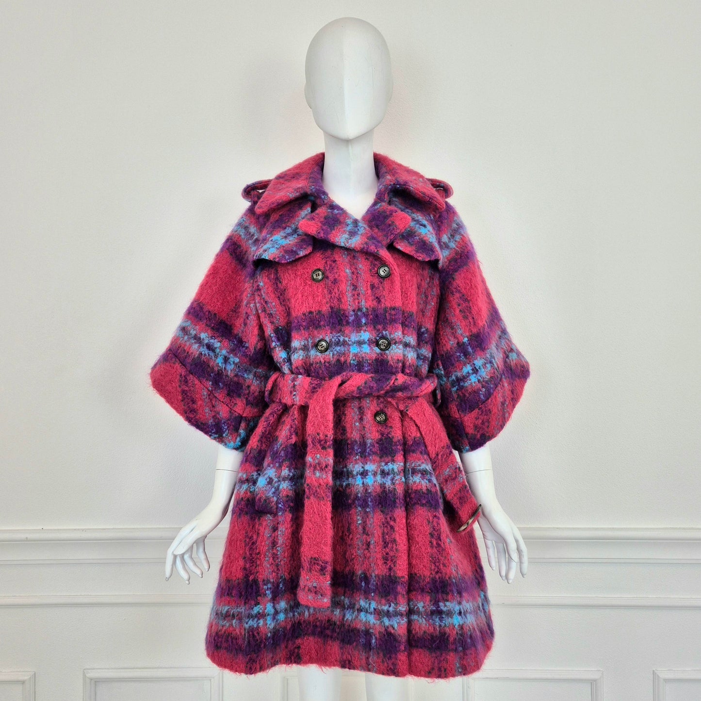 Stella Jean | Cappottino tartan rosa