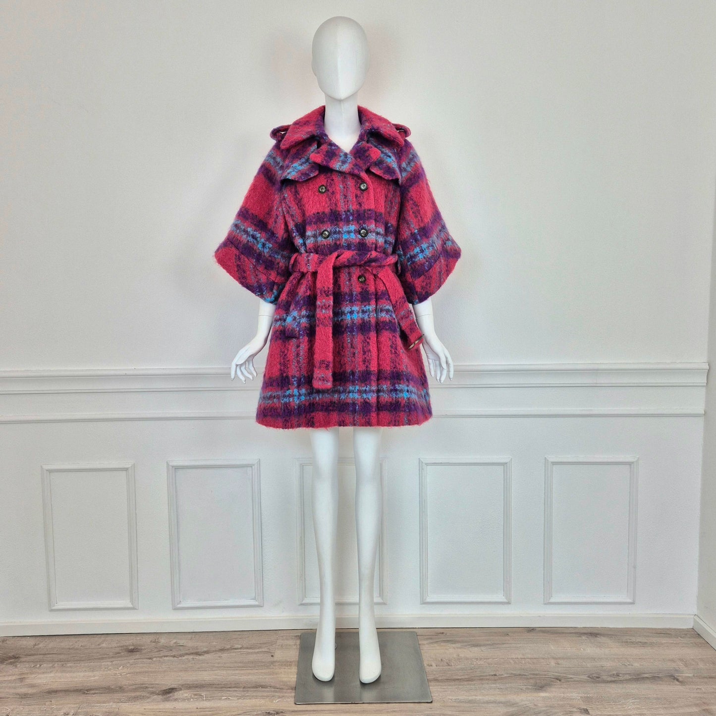 Stella Jean | Cappottino tartan rosa