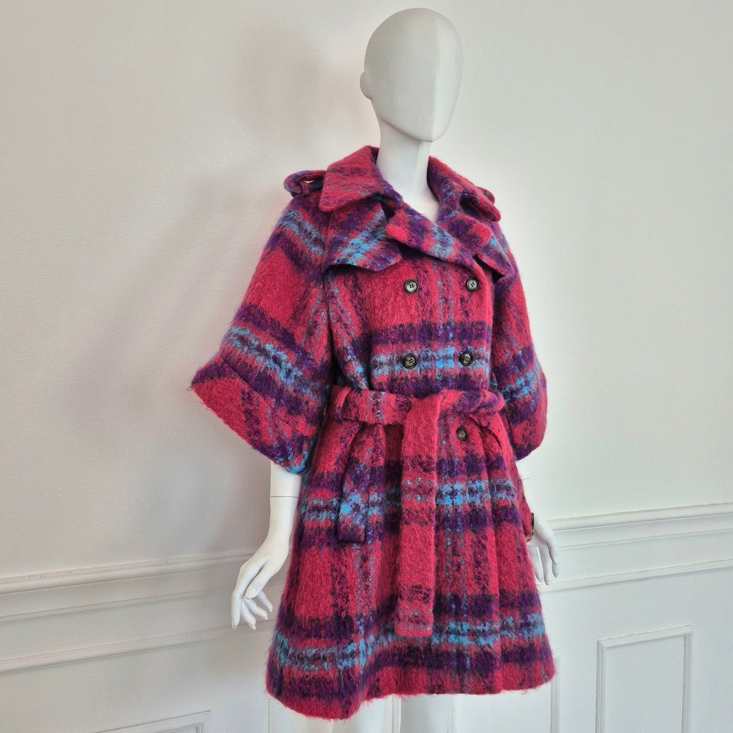 Stella Jean | Cappottino tartan rosa