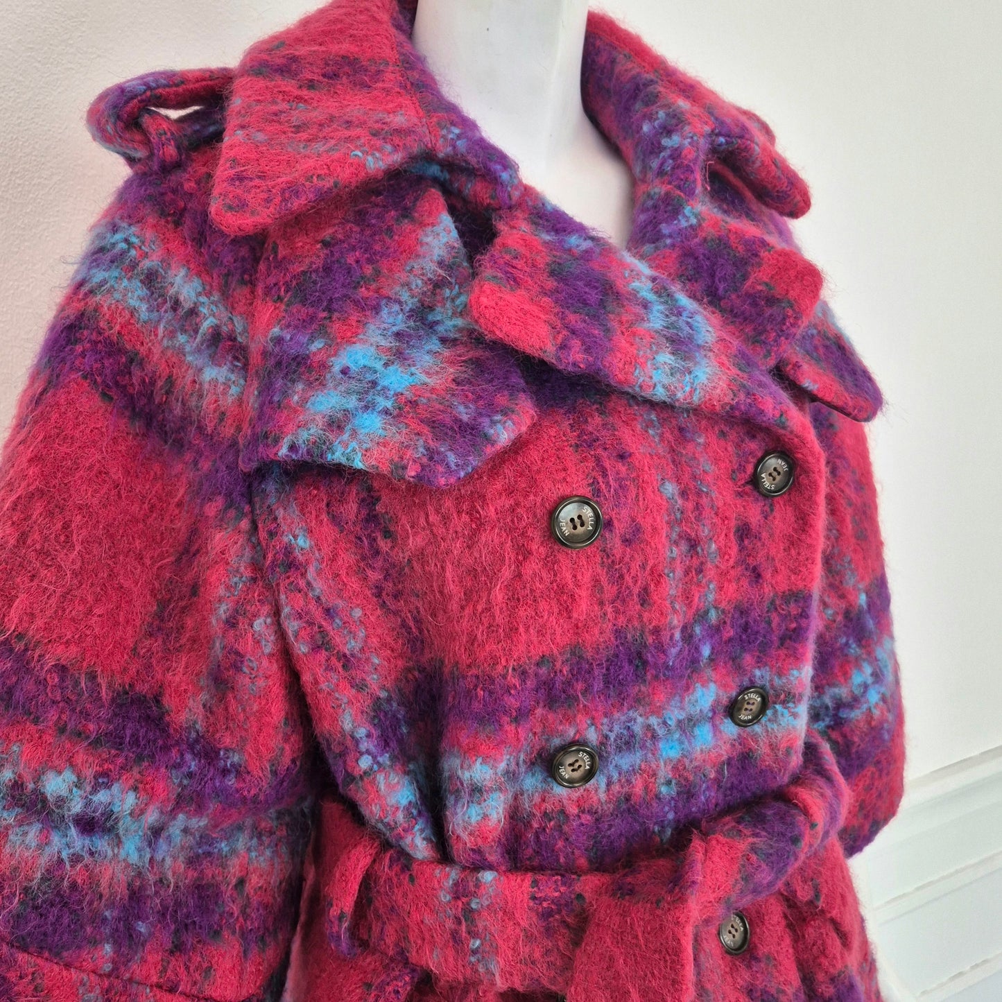 Stella Jean | Cappottino tartan rosa