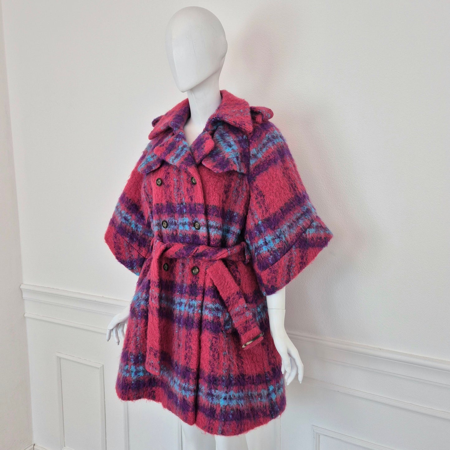 Stella Jean | Cappottino tartan rosa