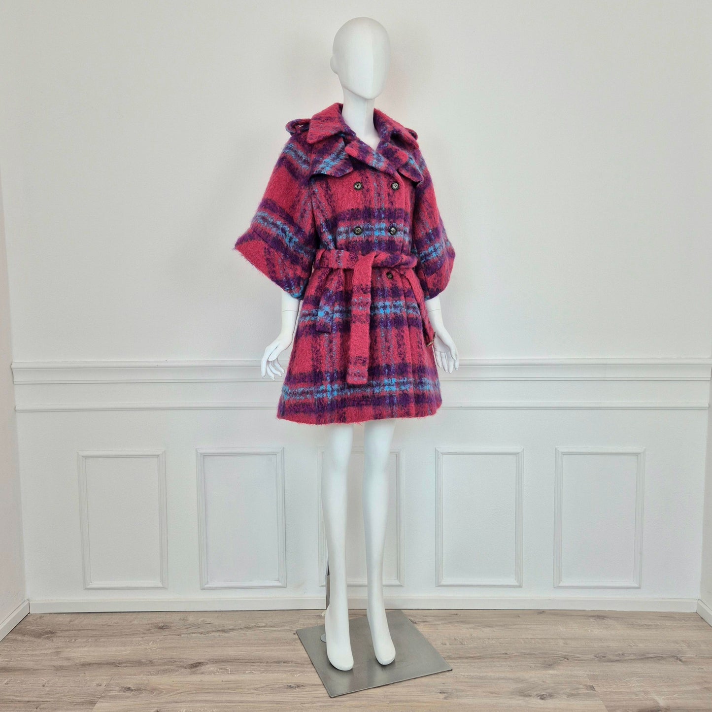 Stella Jean | Cappottino tartan rosa