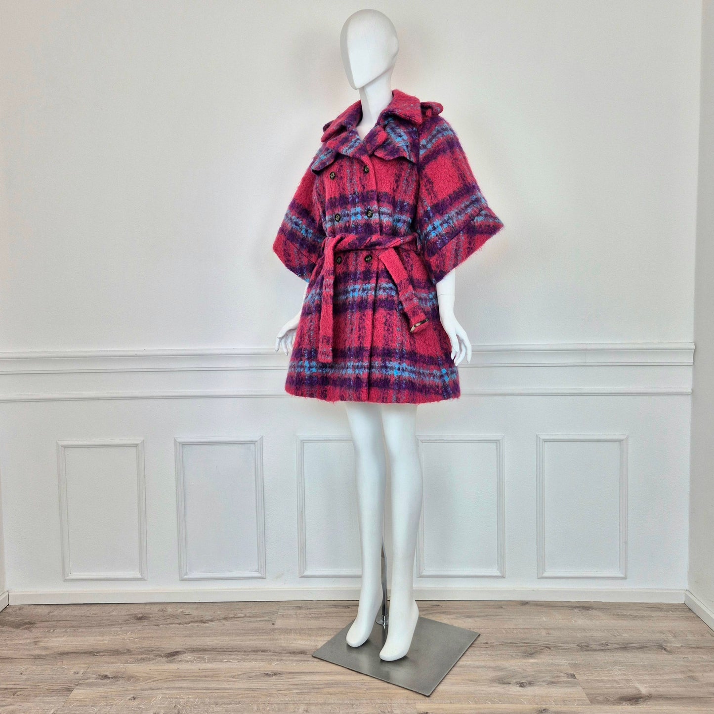 Stella Jean | Cappottino tartan rosa