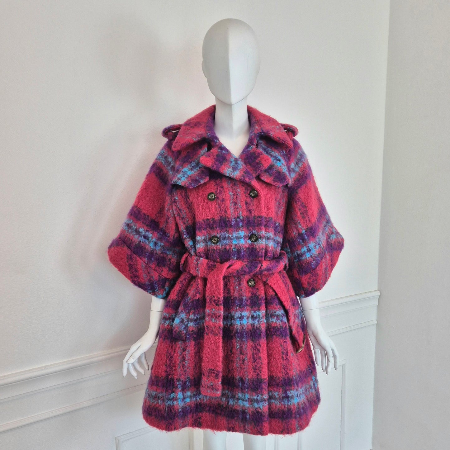 Stella Jean | Cappottino tartan rosa