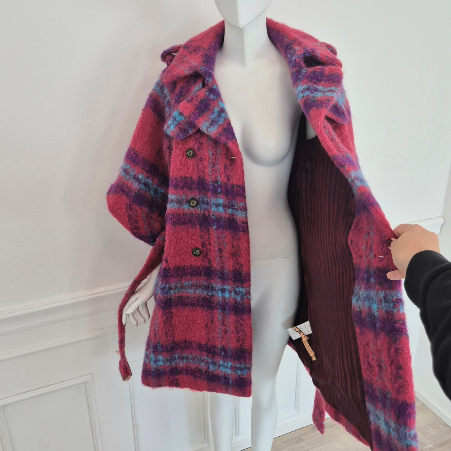 Stella Jean | Cappottino tartan rosa