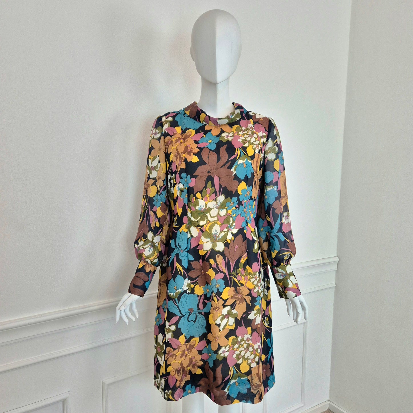 Abito vintage sartoriale stampa fiori