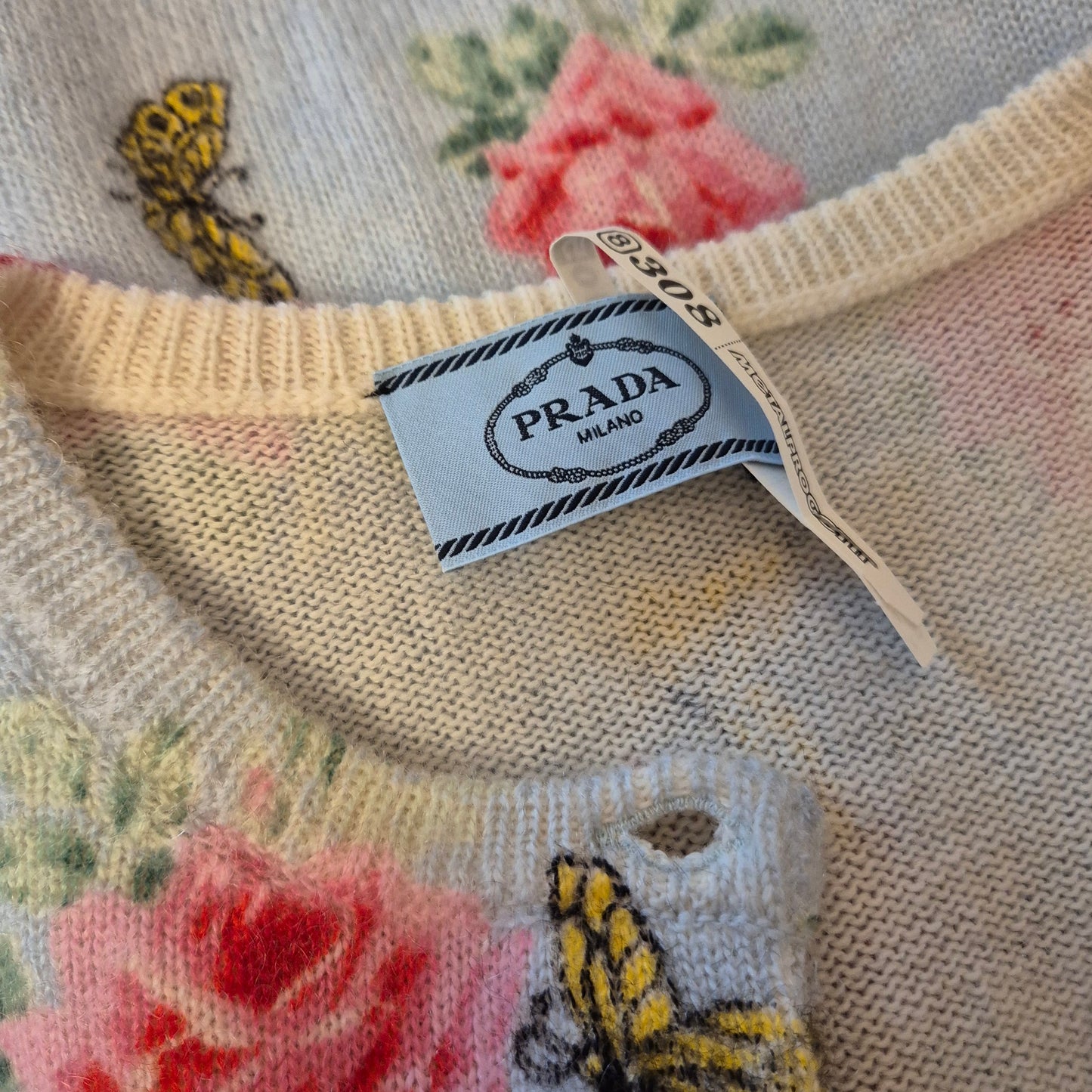 Prada | Cardigan rose e farfalle