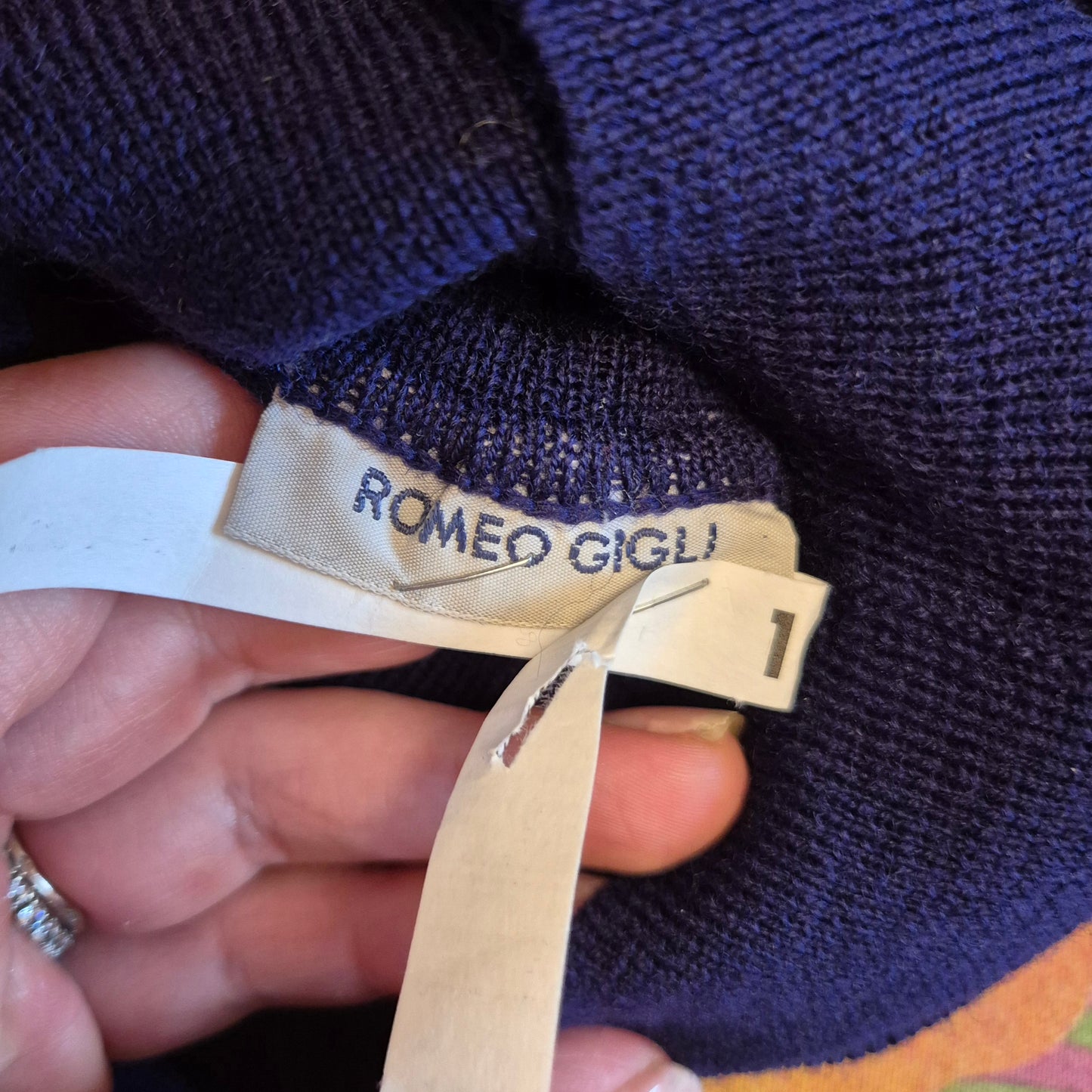 Romeo Gigli | Maglione blu collo alto