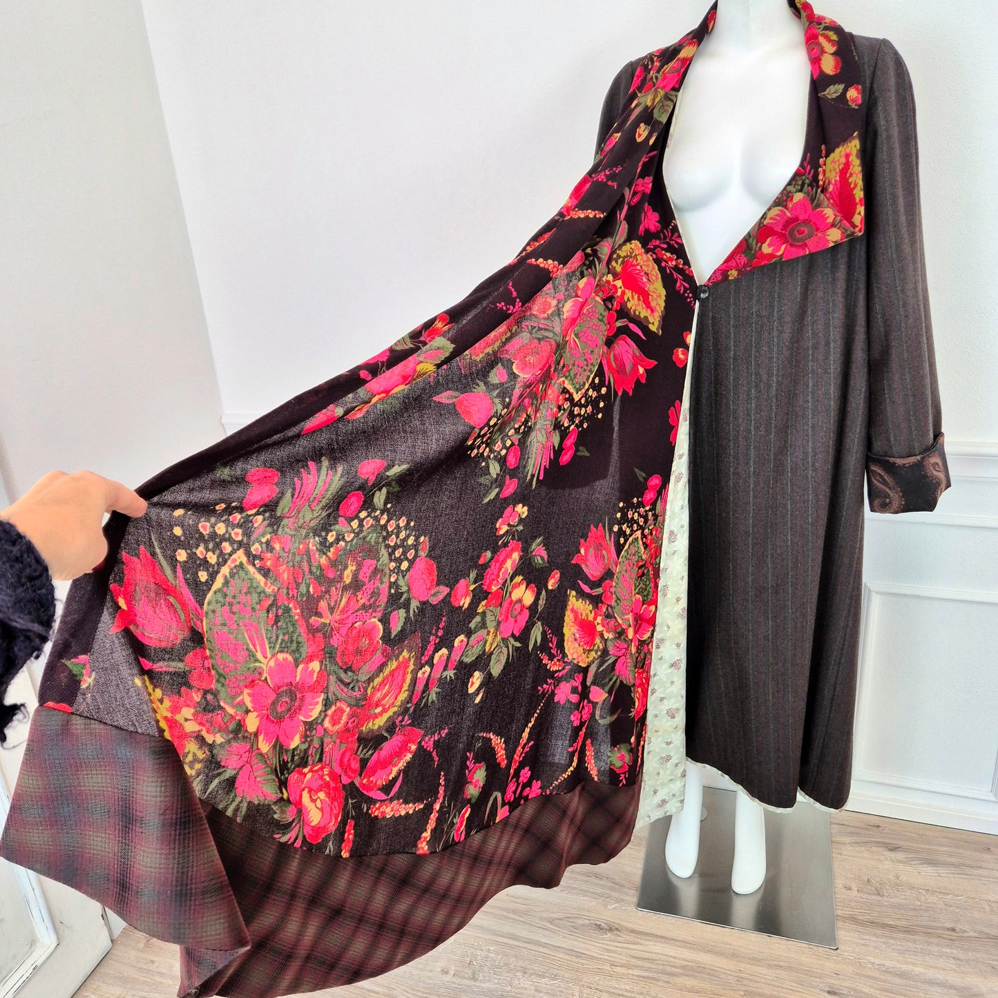 Antonio Marras | Cappotto lungo con inserto a fiori