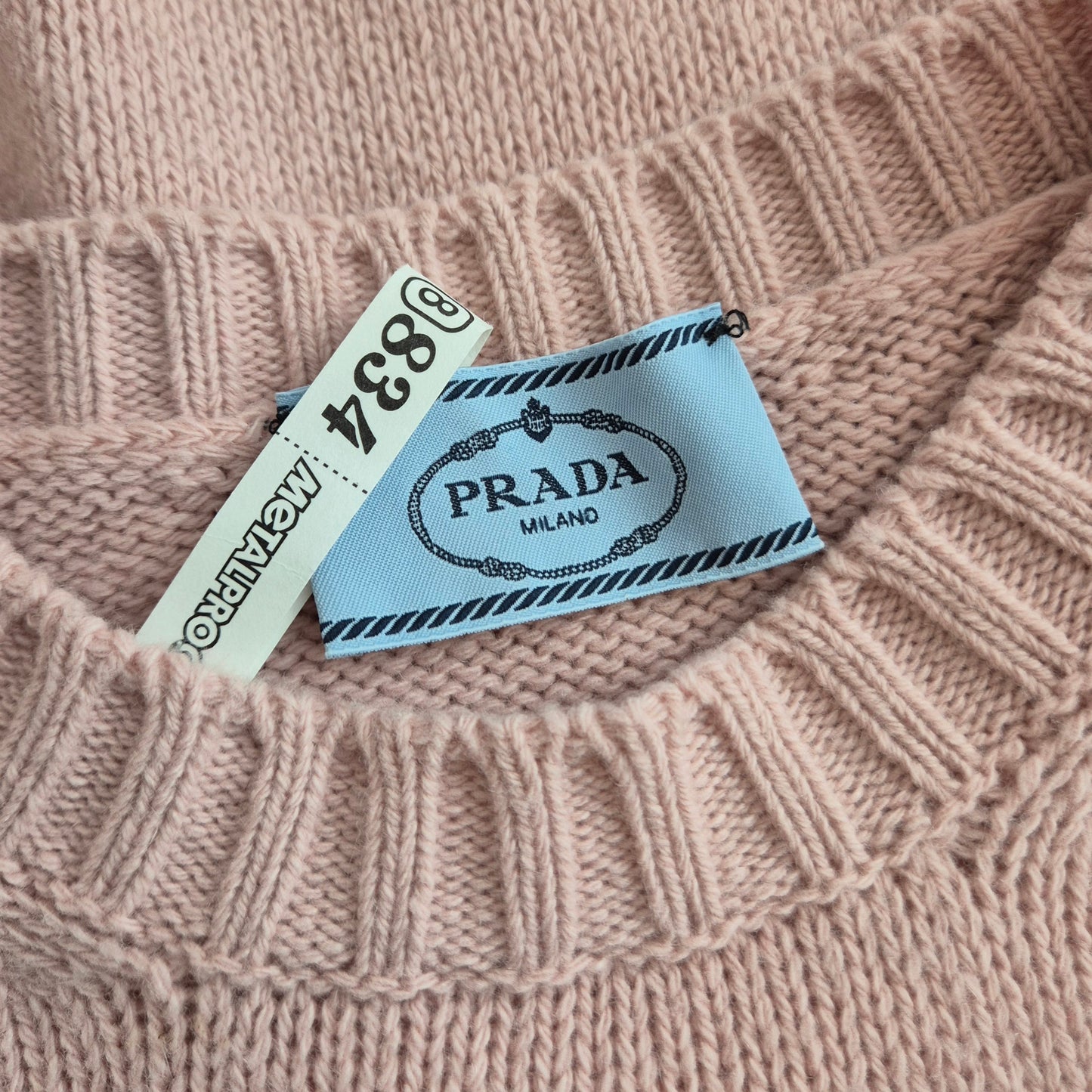 Prada | Maglione rosa cuori rossi