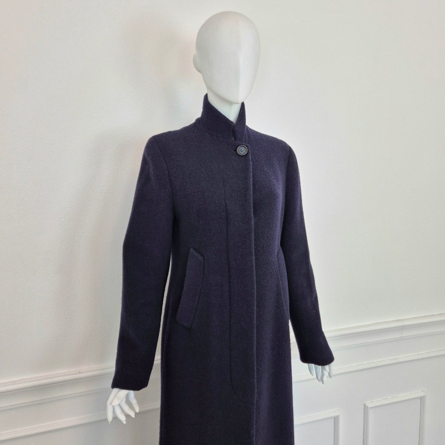 Romeo Gigli | Cappotto extra lungo lana blu