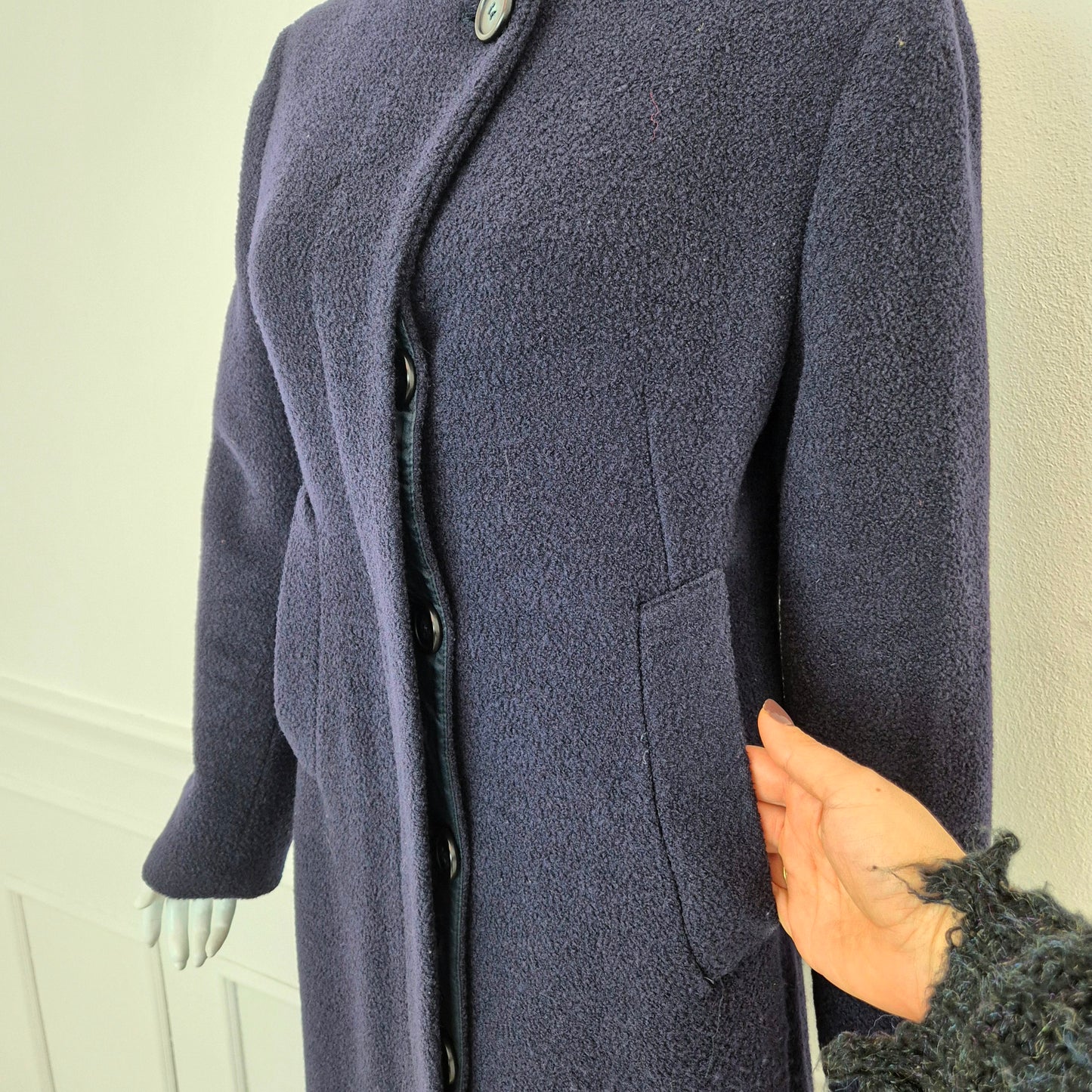 Romeo Gigli | Cappotto extra lungo lana blu