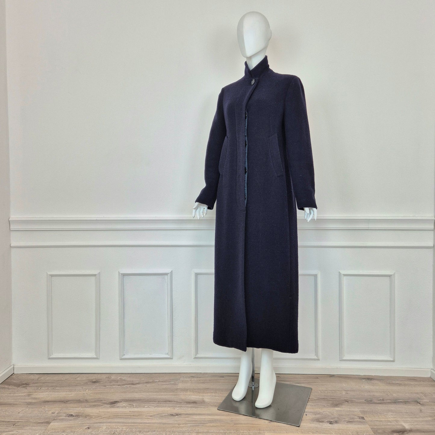 Romeo Gigli | Cappotto extra lungo lana blu