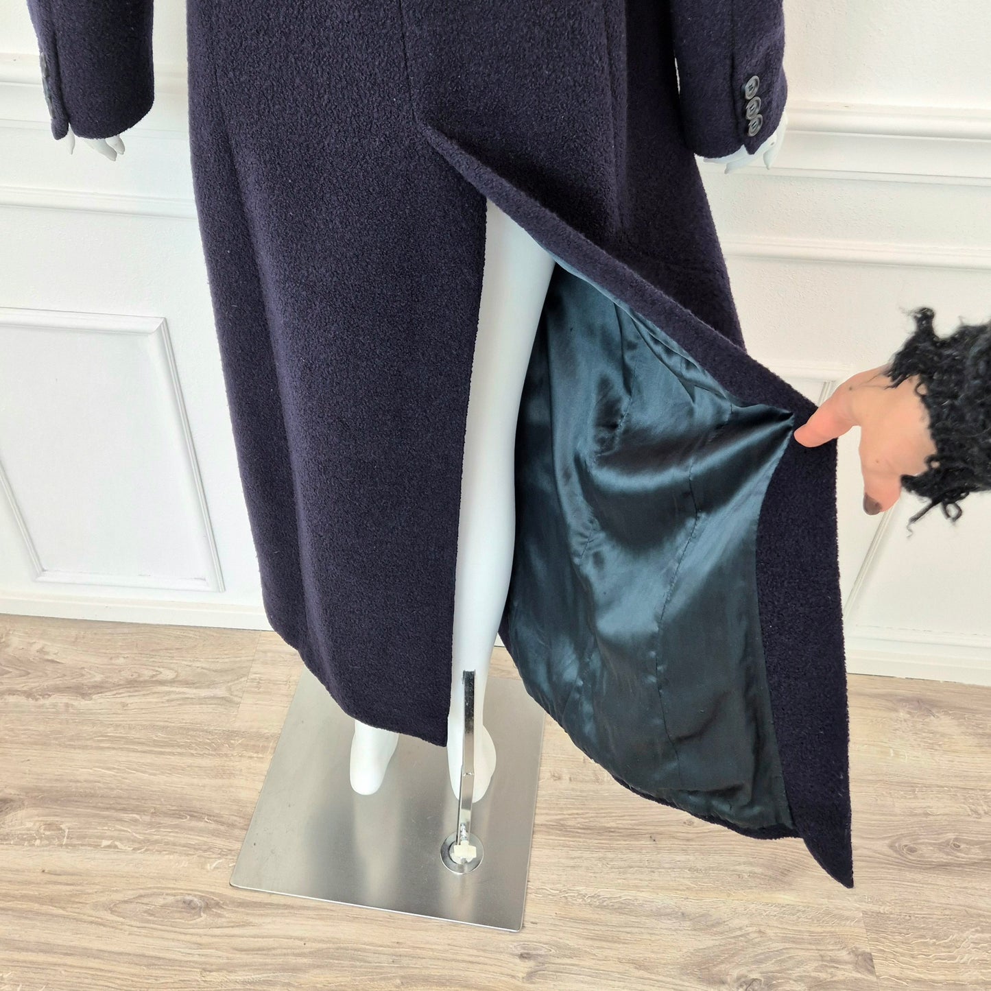 Romeo Gigli | Cappotto extra lungo lana blu