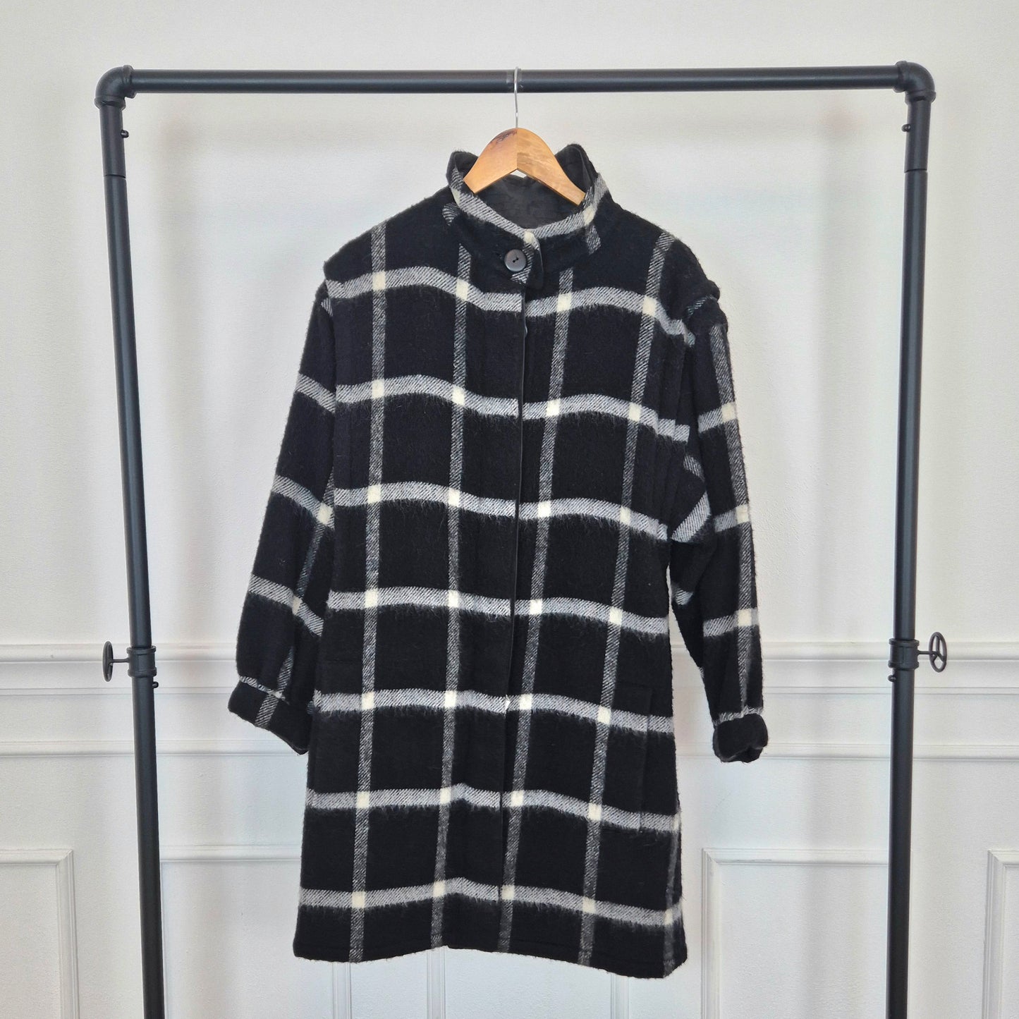 Krizia | Cappotto check bianco nero