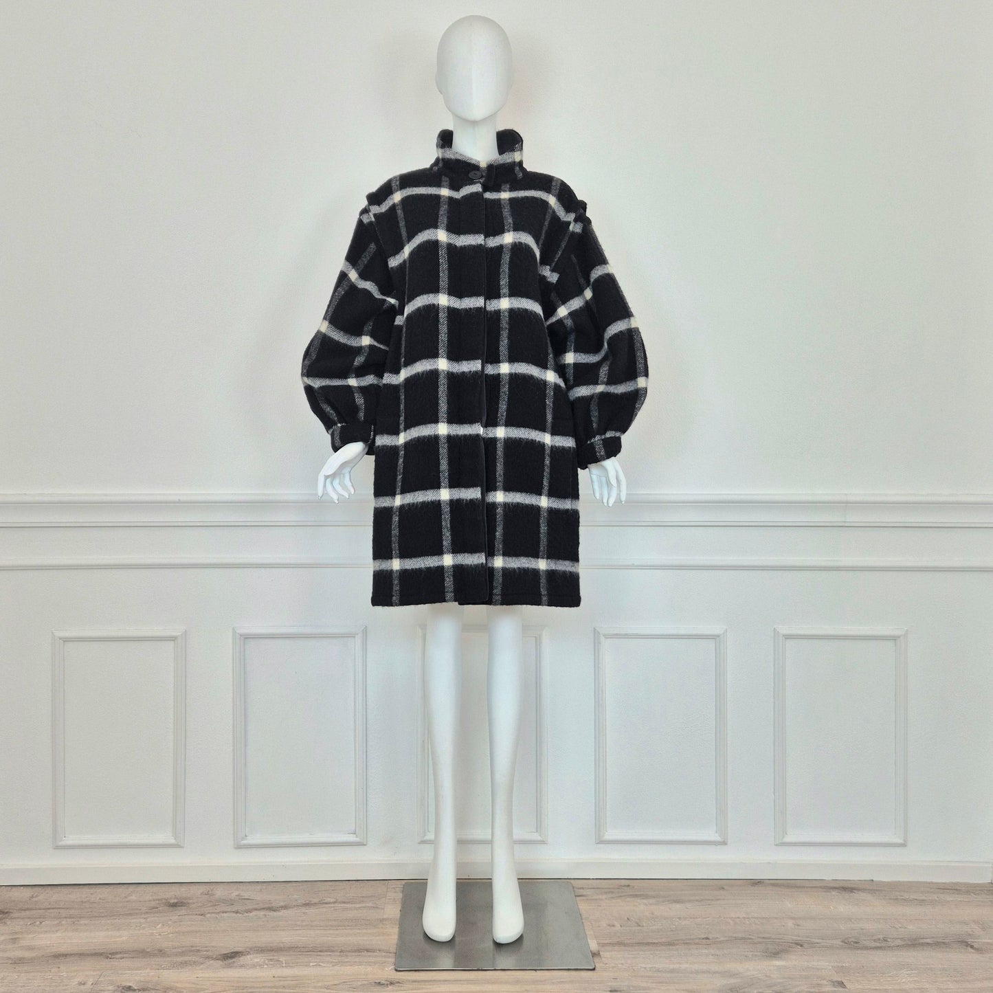 Krizia | Cappotto check bianco nero