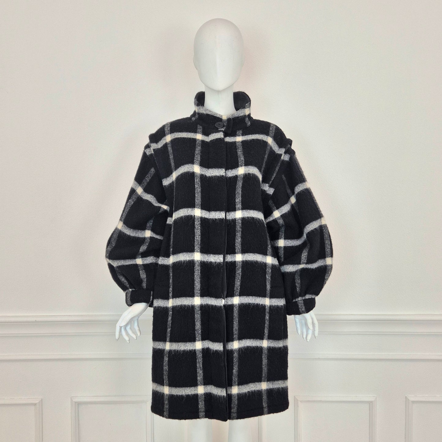 Krizia | Cappotto check bianco nero