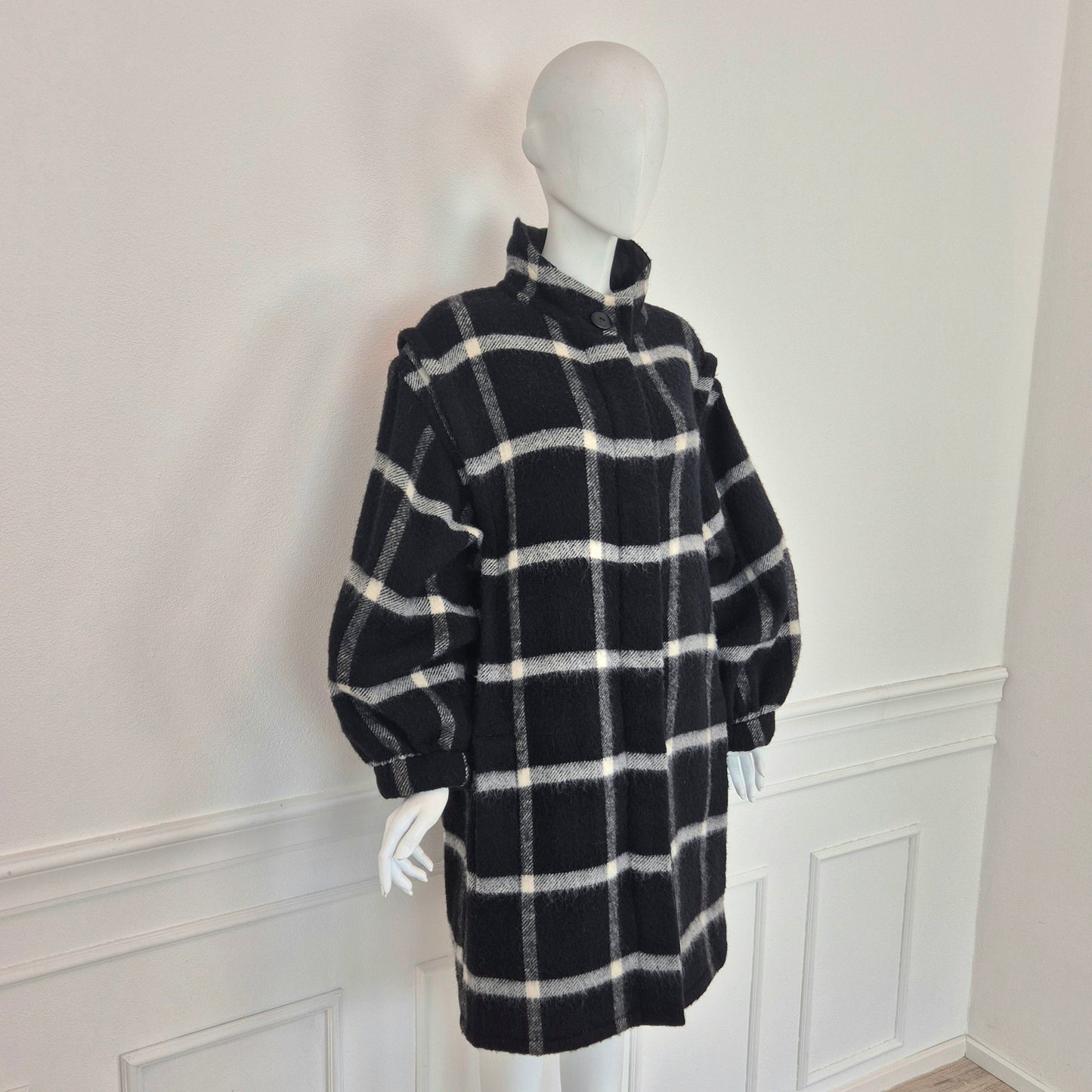 Krizia | Cappotto check bianco nero