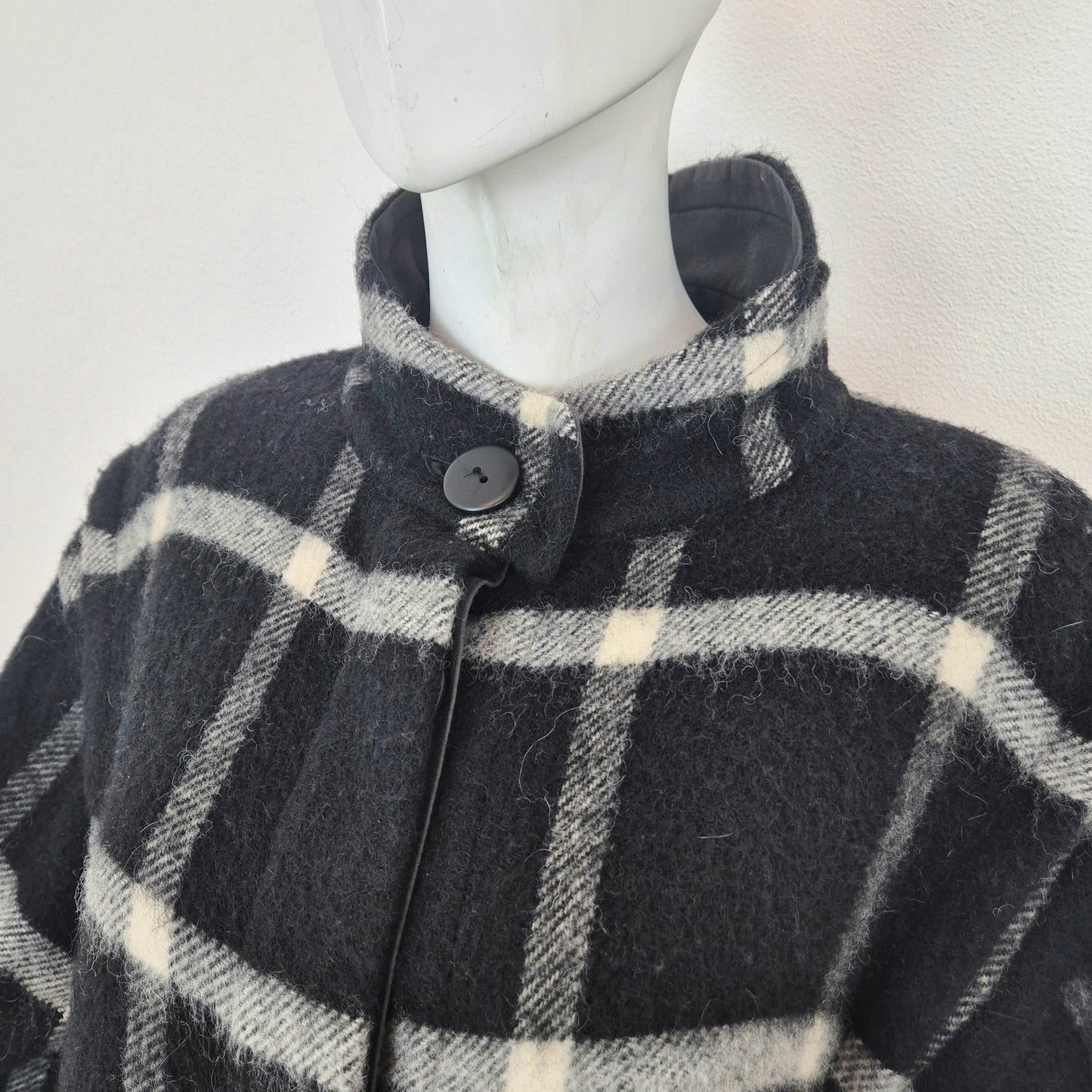 Krizia | Cappotto check bianco nero