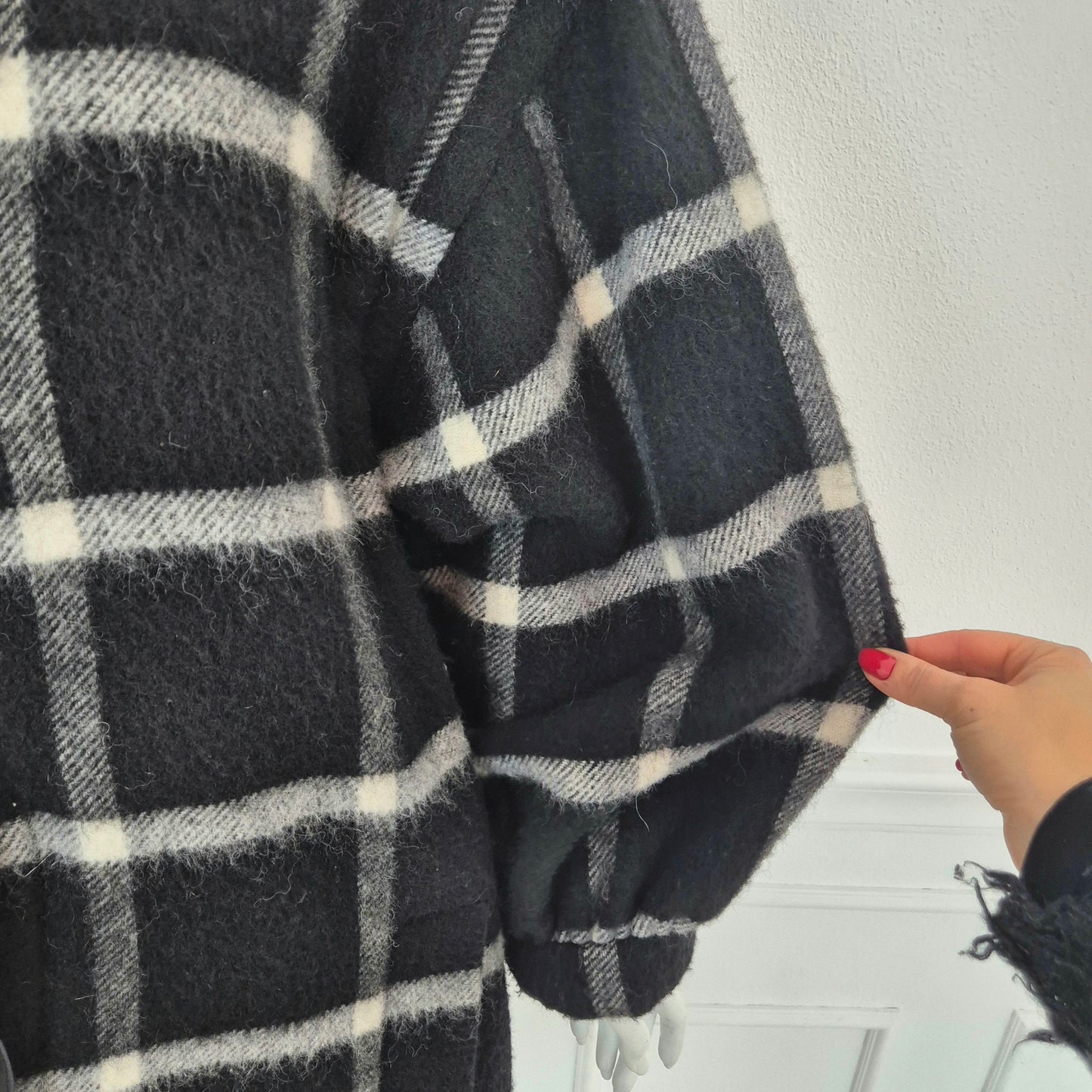 Krizia | Cappotto check bianco nero