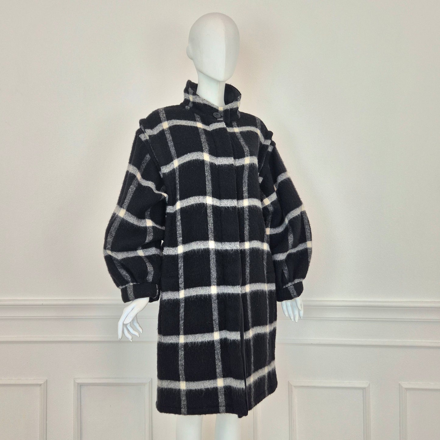 Krizia | Cappotto check bianco nero