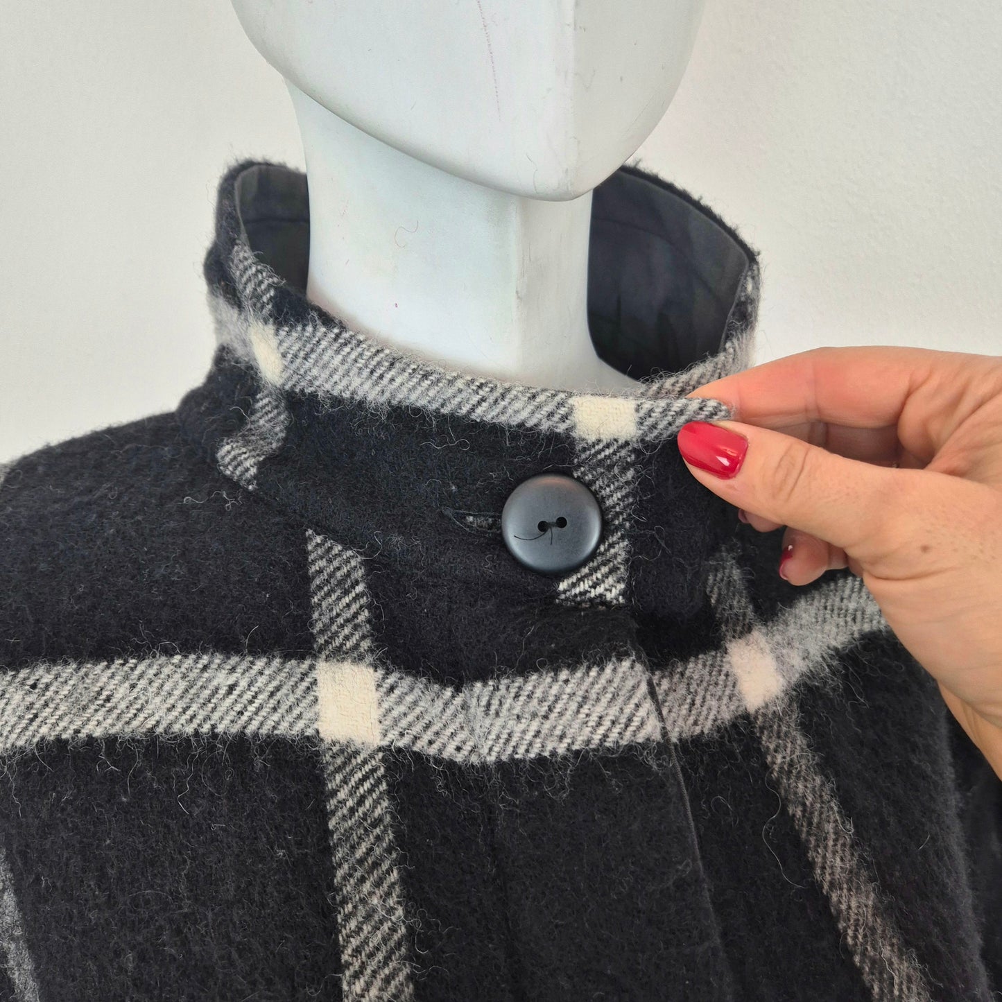 Krizia | Cappotto check bianco nero