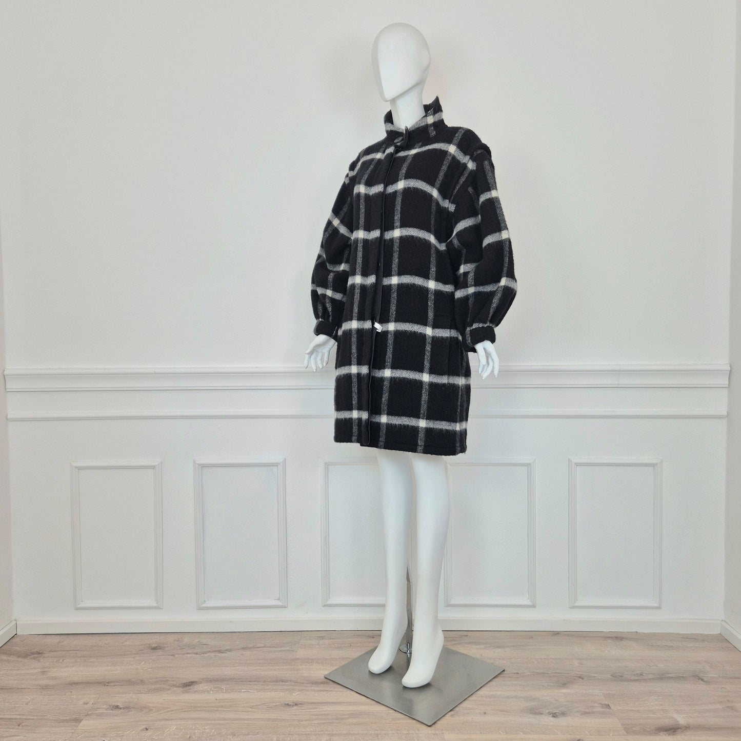 Krizia | Cappotto check bianco nero