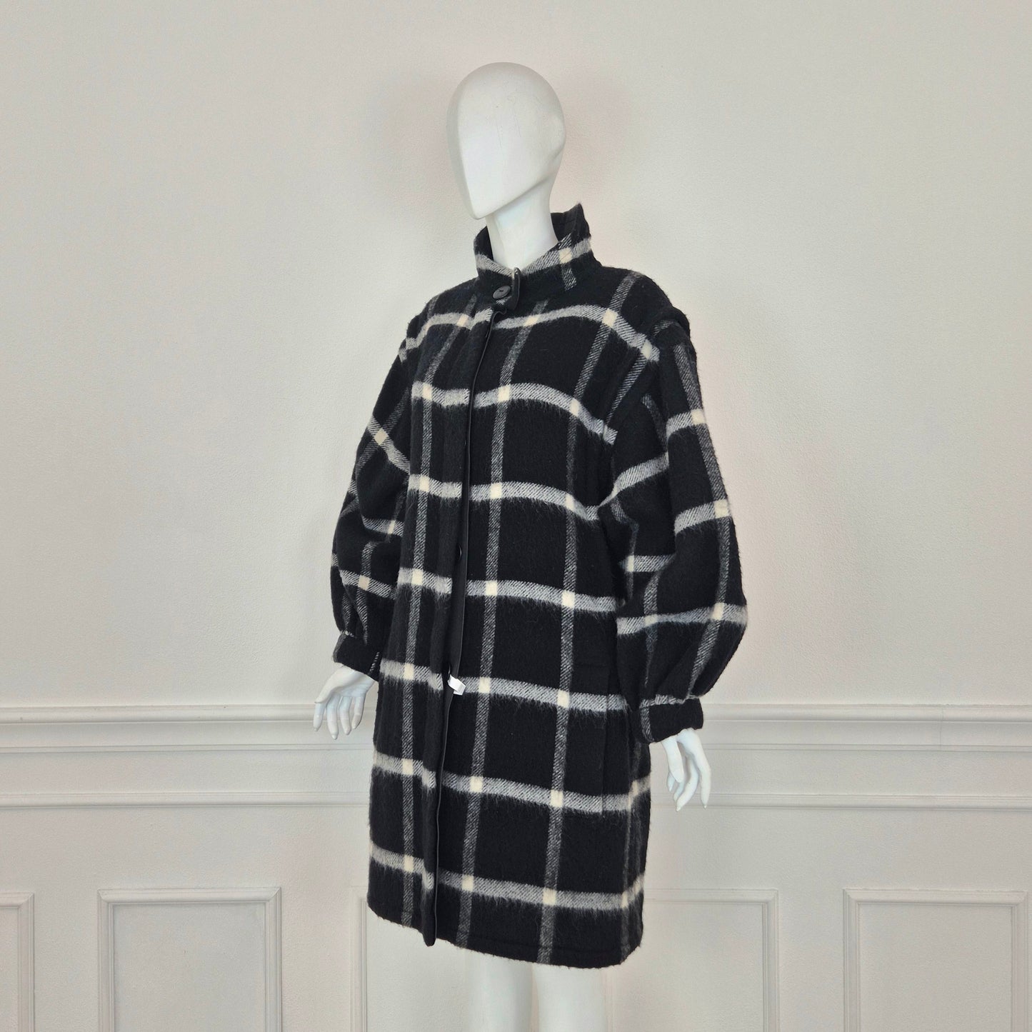 Krizia | Cappotto check bianco nero