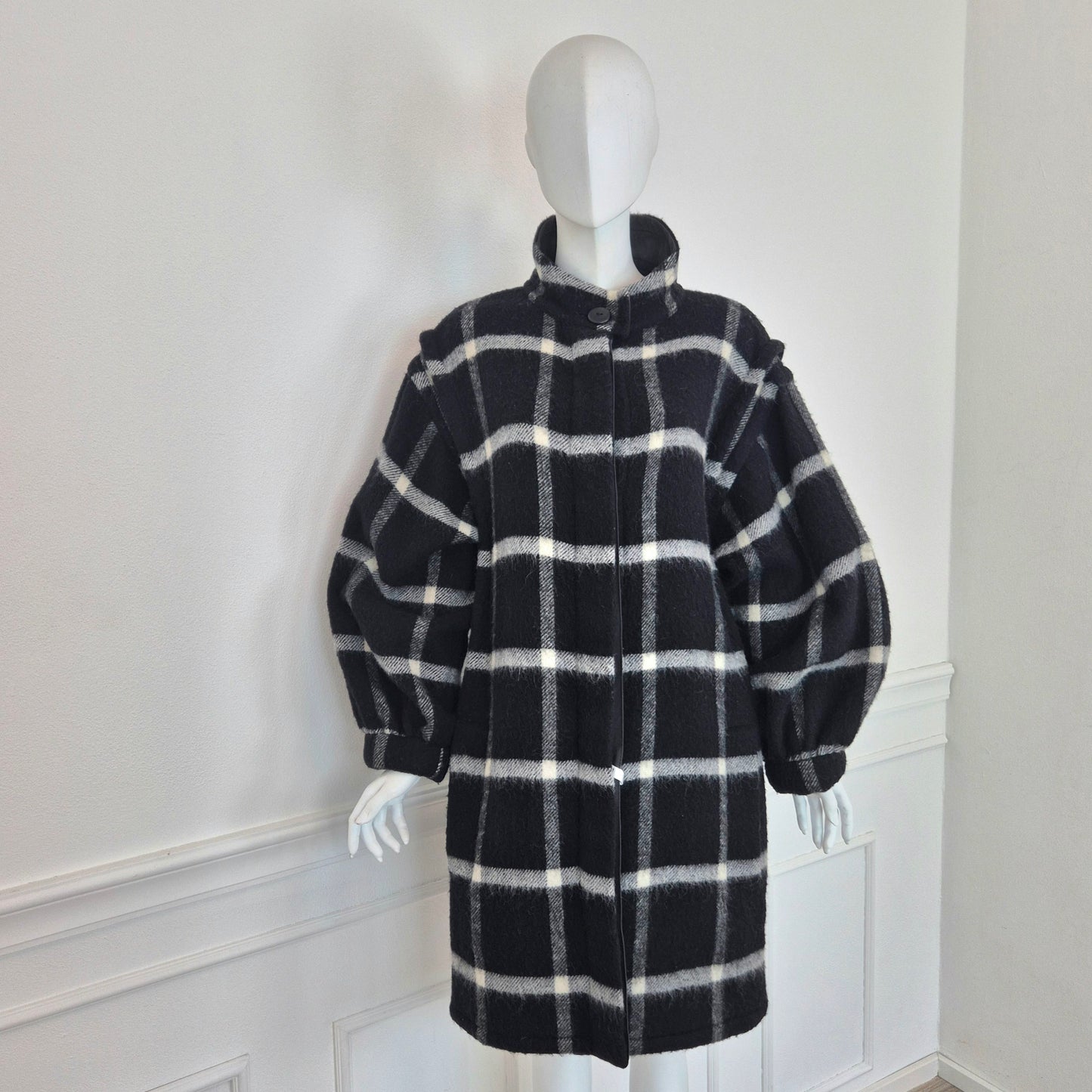 Krizia | Cappotto check bianco nero