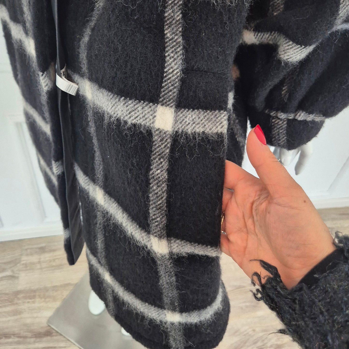 Krizia | Cappotto check bianco nero