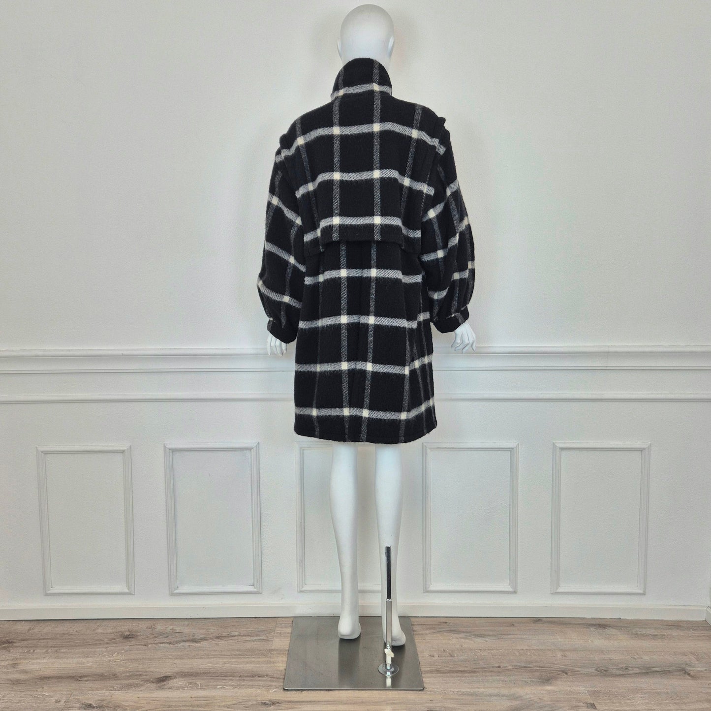 Krizia | Cappotto check bianco nero