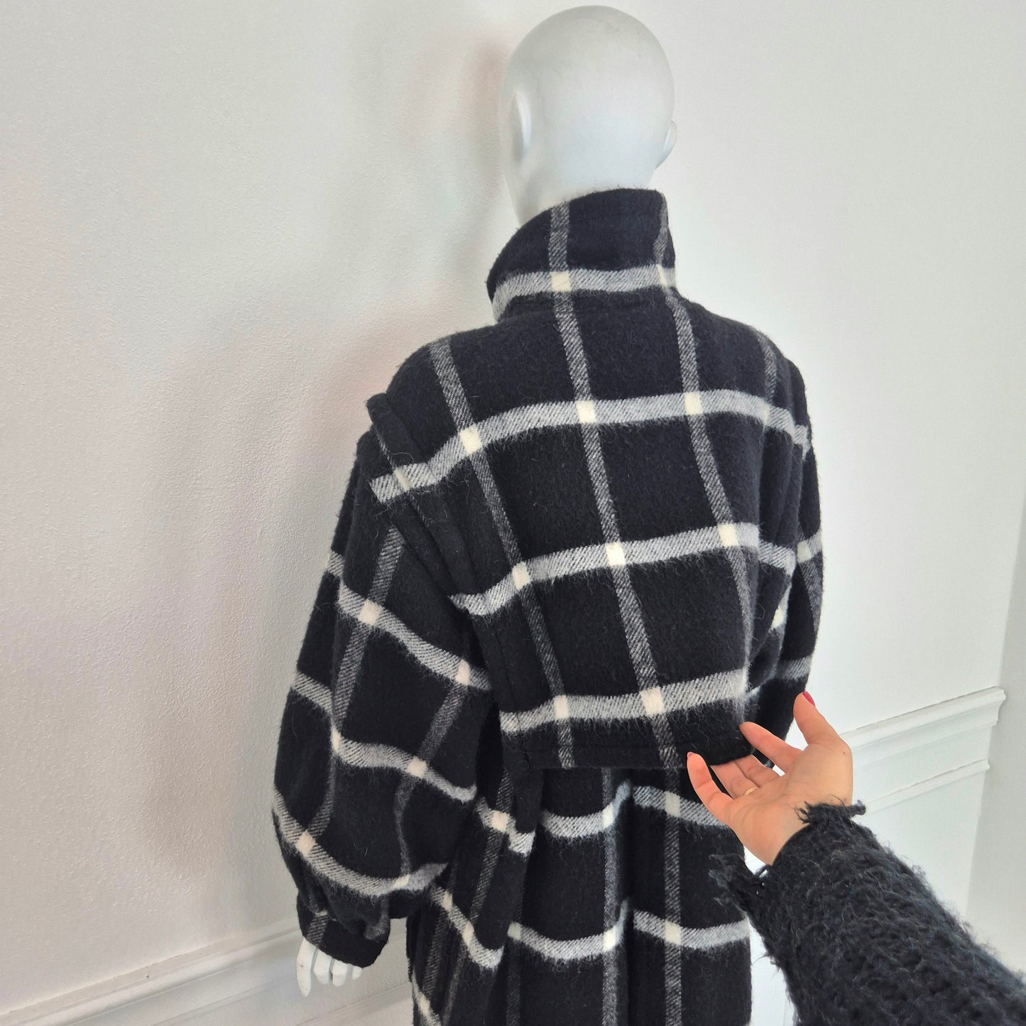 Krizia | Cappotto check bianco nero