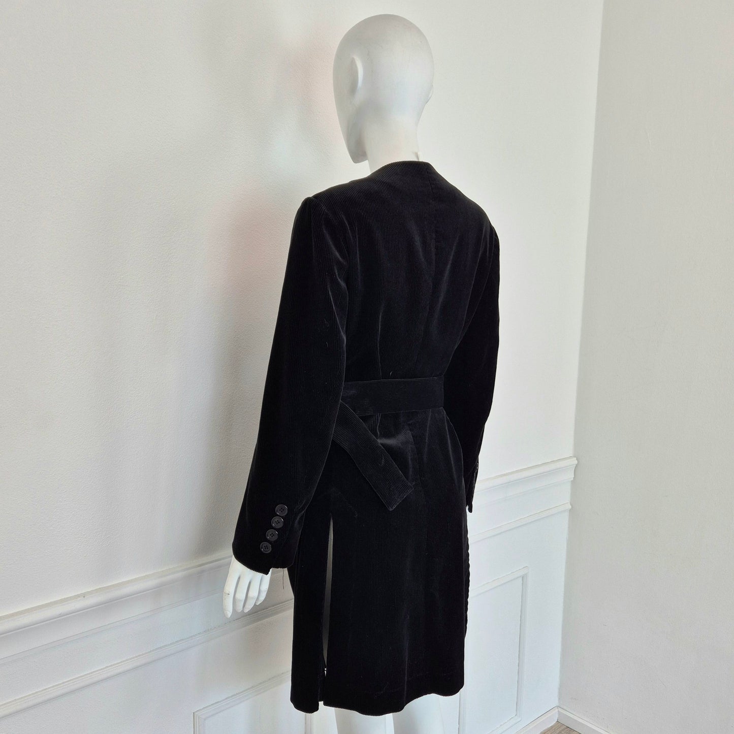 Y's Yohji Yamamoto | Soprabito nero in velluto a coste