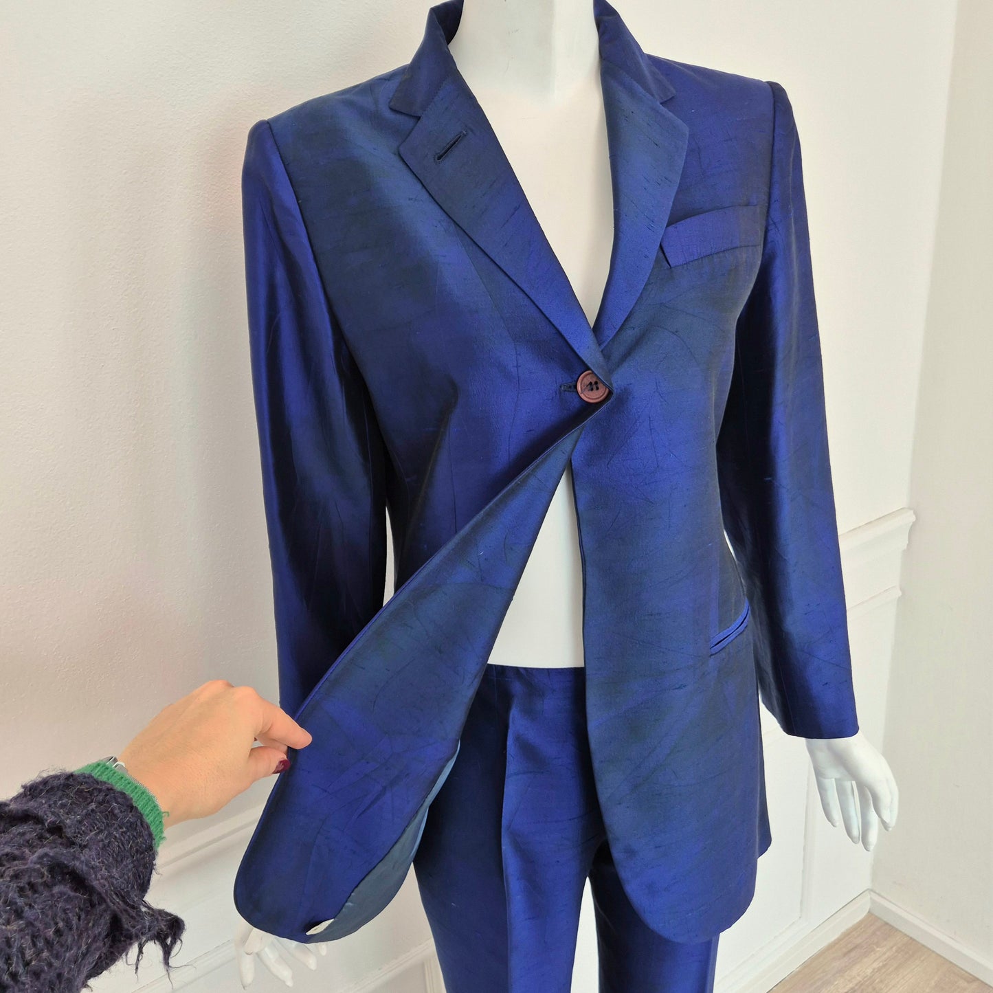 Romeo Gigli | Tailleur blu elettrico misto seta