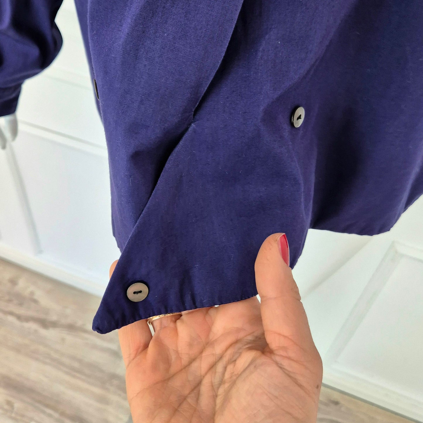 Romeo Gigli | Camicia in cotone indaco con bottoncini sul fondo 1990