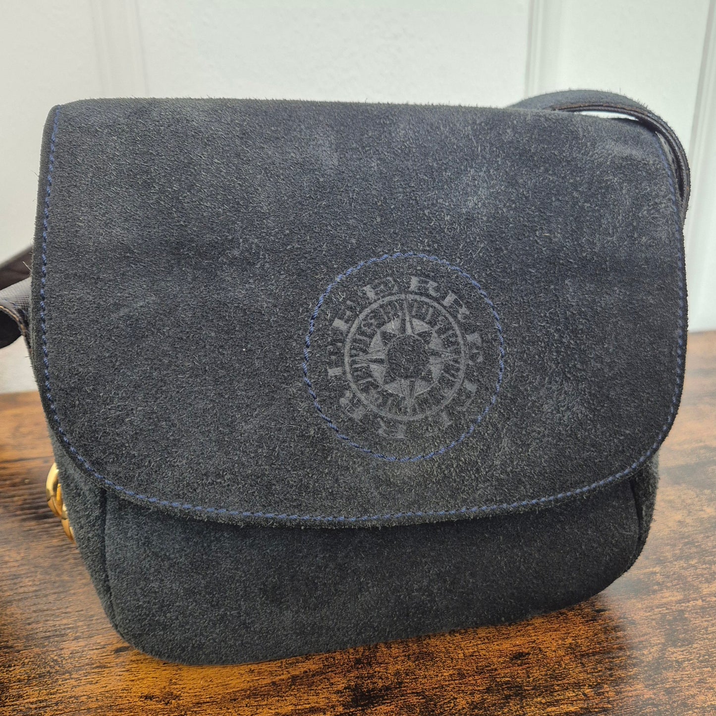 Gianfranco Ferré | Borsa a tracolla in camoscio blu