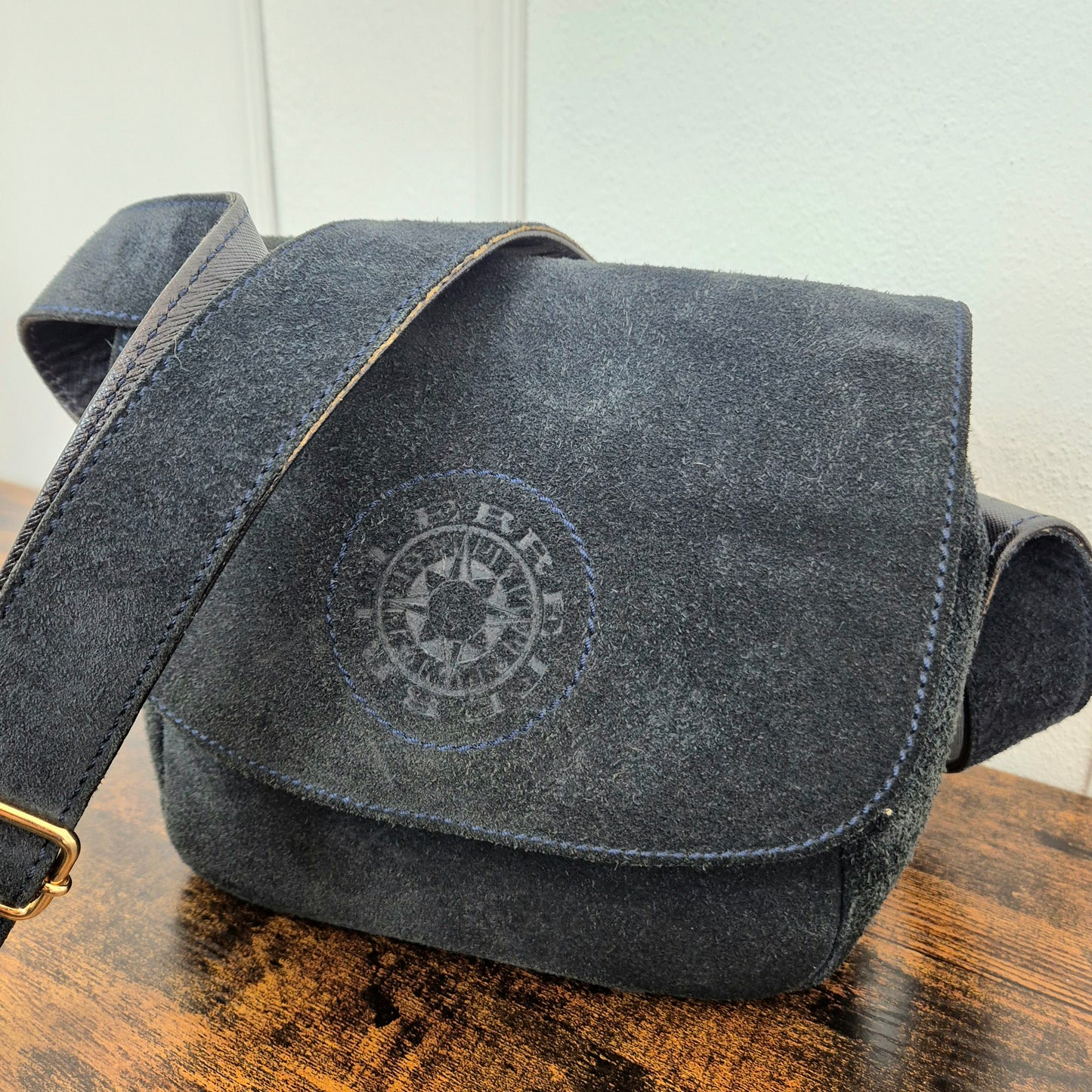 Gianfranco Ferré | Borsa a tracolla in camoscio blu