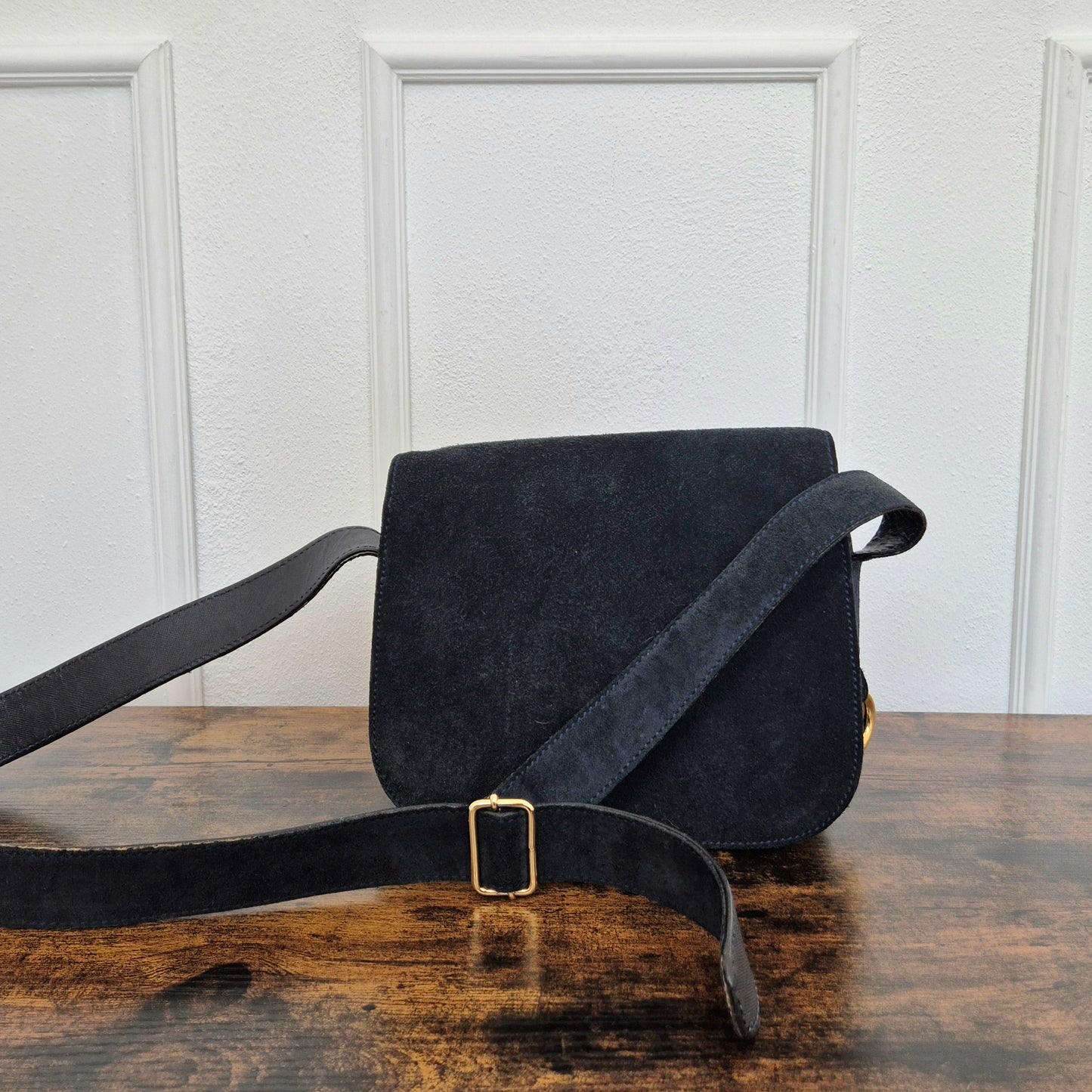 Gianfranco Ferré | Borsa a tracolla in camoscio blu