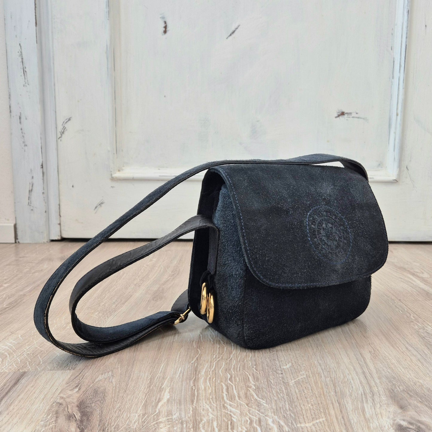 Gianfranco Ferré | Borsa a tracolla in camoscio blu