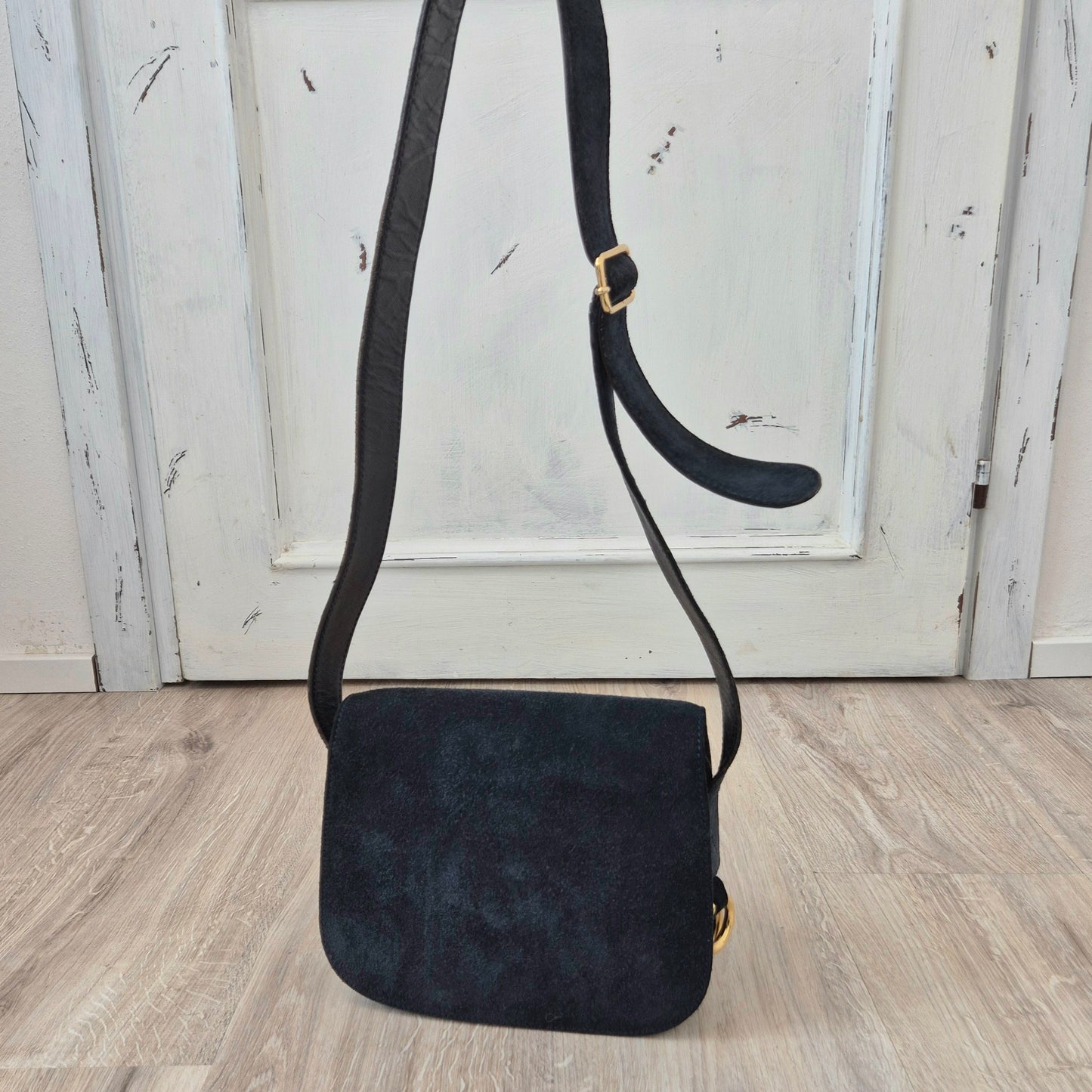 Gianfranco Ferré | Borsa a tracolla in camoscio blu