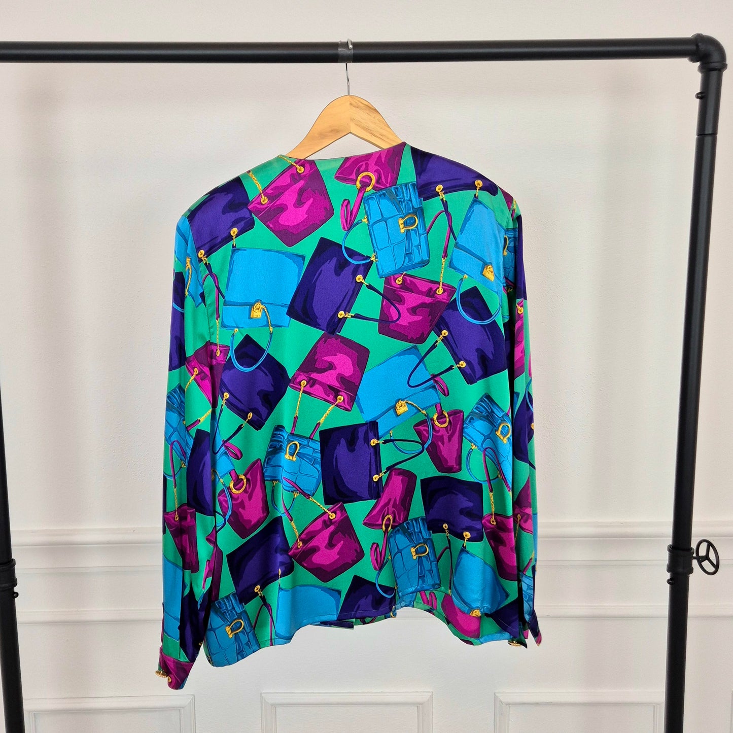 Celine | Camicia in seta stampa borse