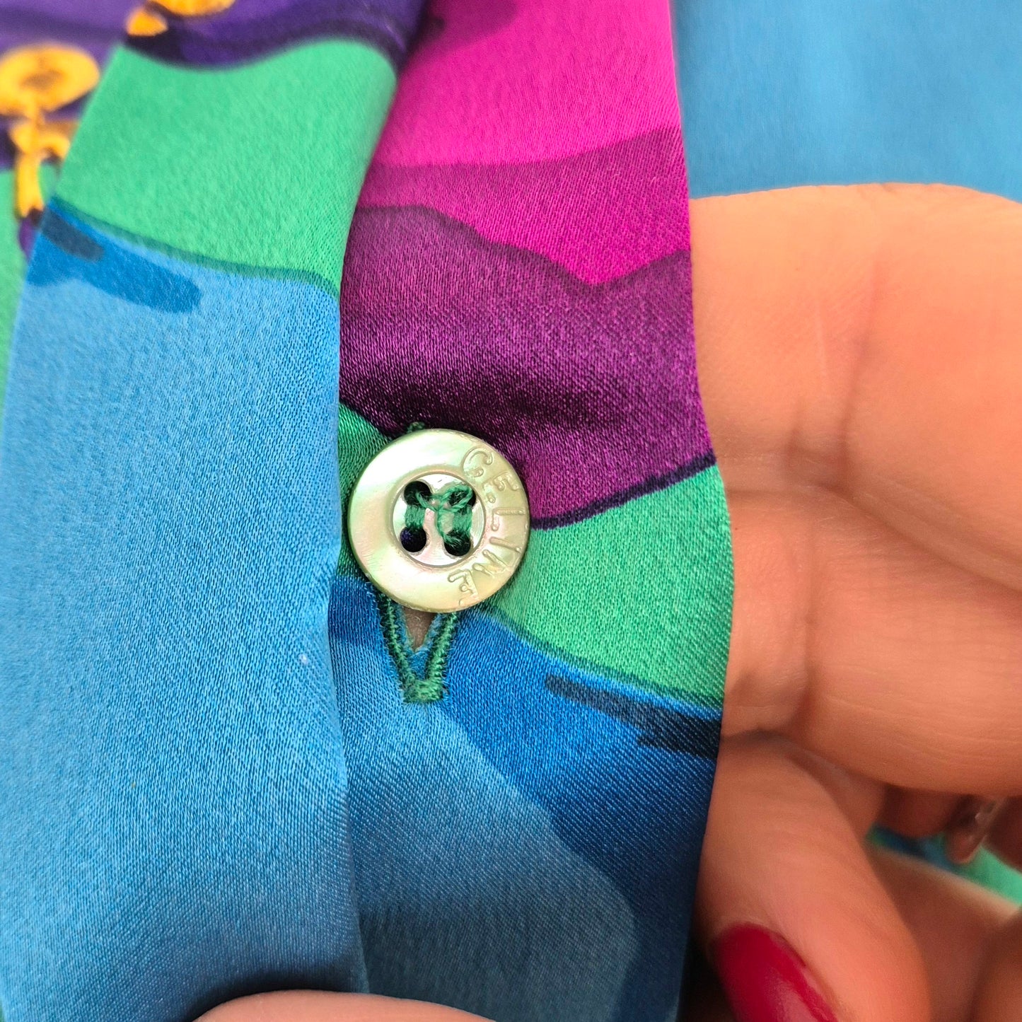 Celine | Camicia in seta stampa borse