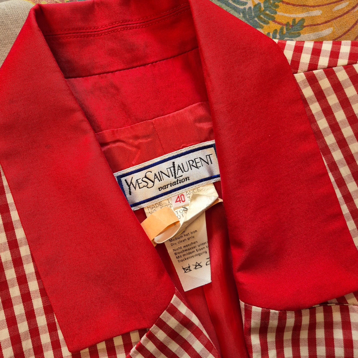 Yves Saint Laurent | Blazer vichy rosso