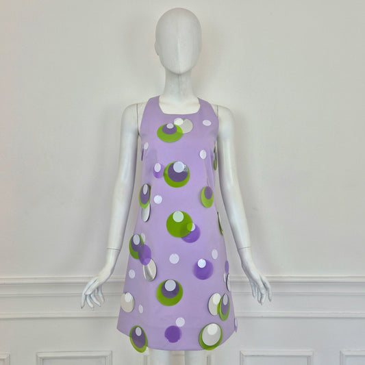 Vivetta | Abito lilla con fiocco e maxi paillettes
