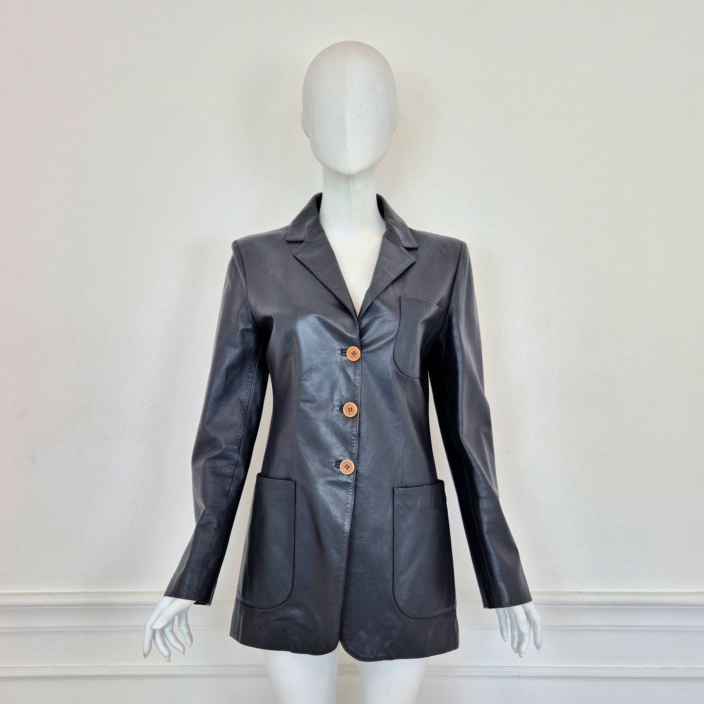 Romeo Gigli | Giacca in pelle blu