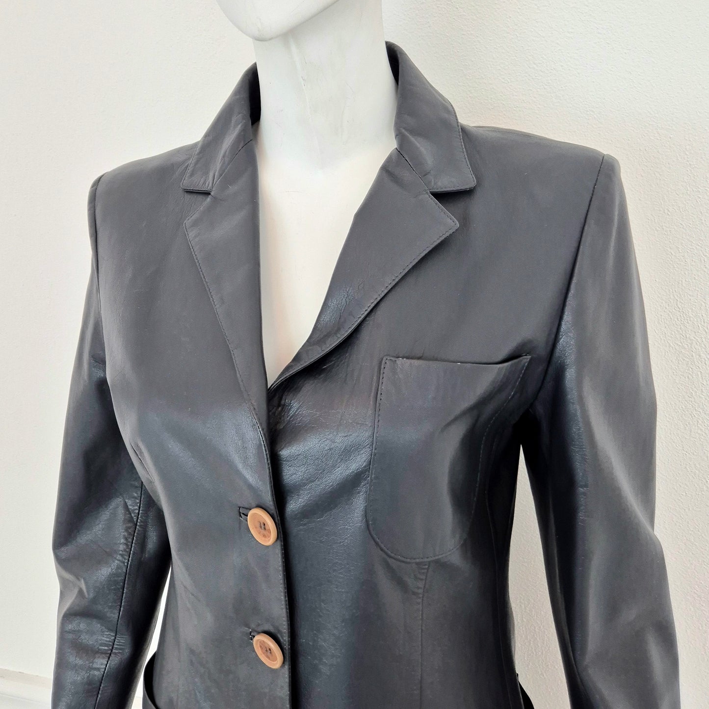 Romeo Gigli | Giacca in pelle blu