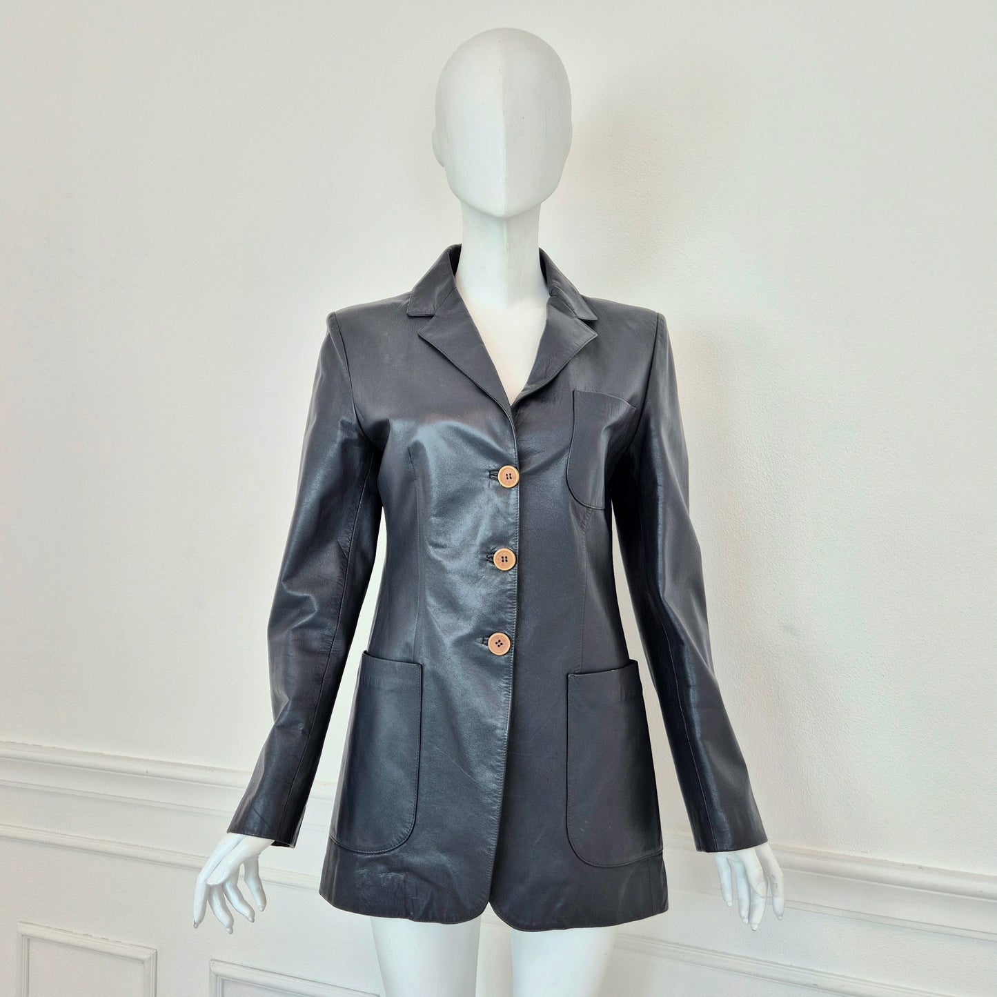 Romeo Gigli | Giacca in pelle blu