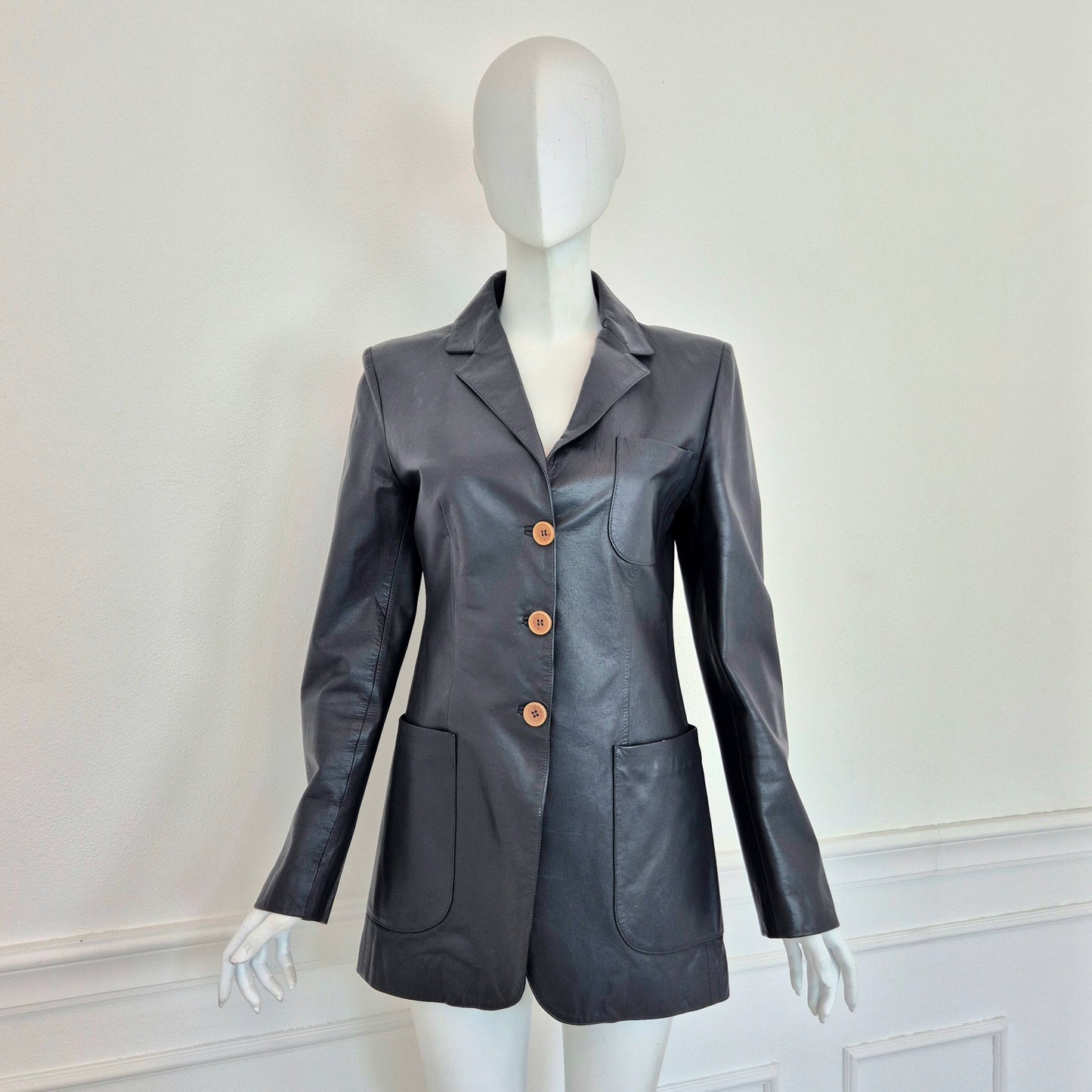Romeo Gigli | Giacca in pelle blu