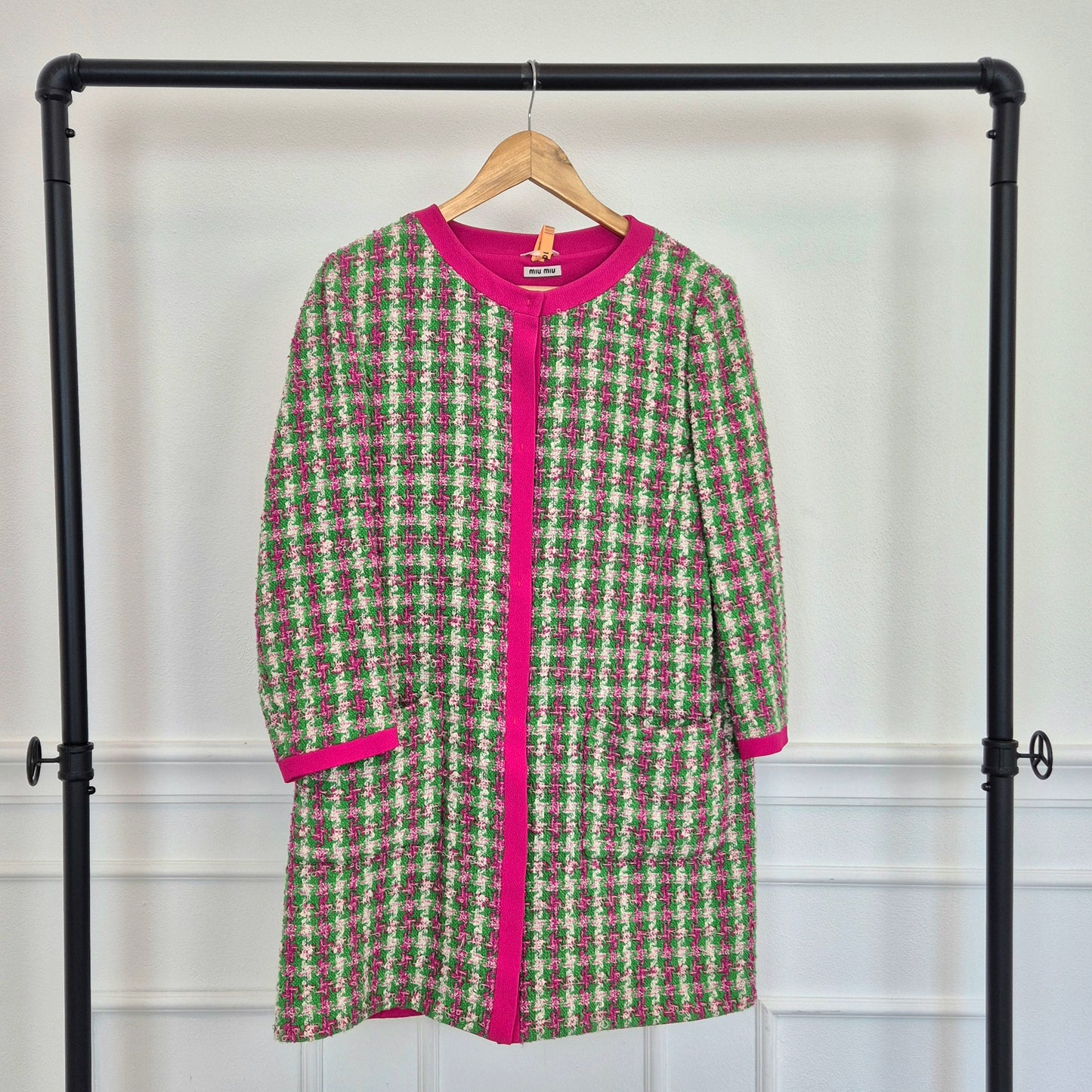 Miu Miu | Soprabito bouclé rosa/verde
