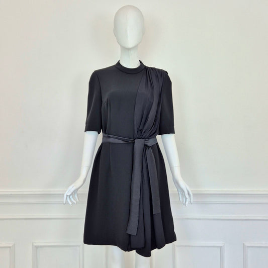 Prada | Abito nero con drappeggio
